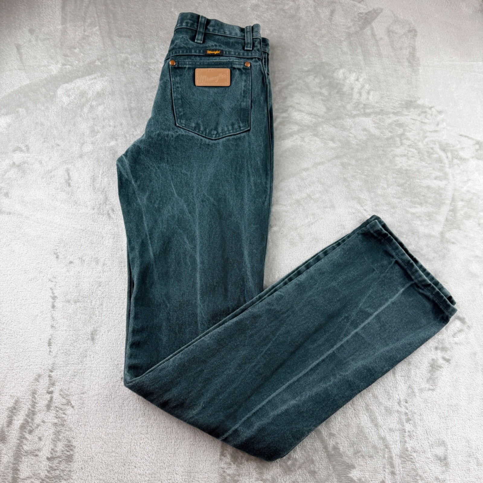 VTG Wrangler 936KMT Women’s Cowboy Cut Slim Fit Jeans Green 30×36 Denim Western