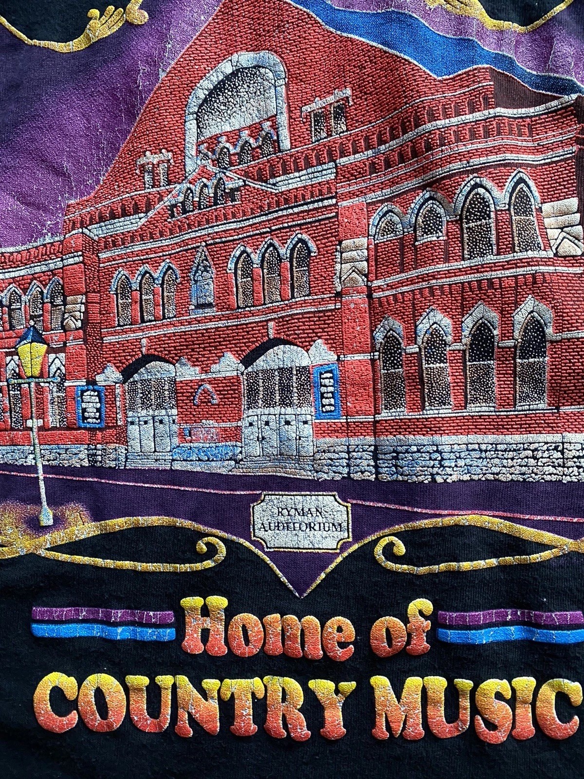 Vintage Ryman Auditorium ☆ Nashville T-shirt ☆ Black & Purple ☆ Belton