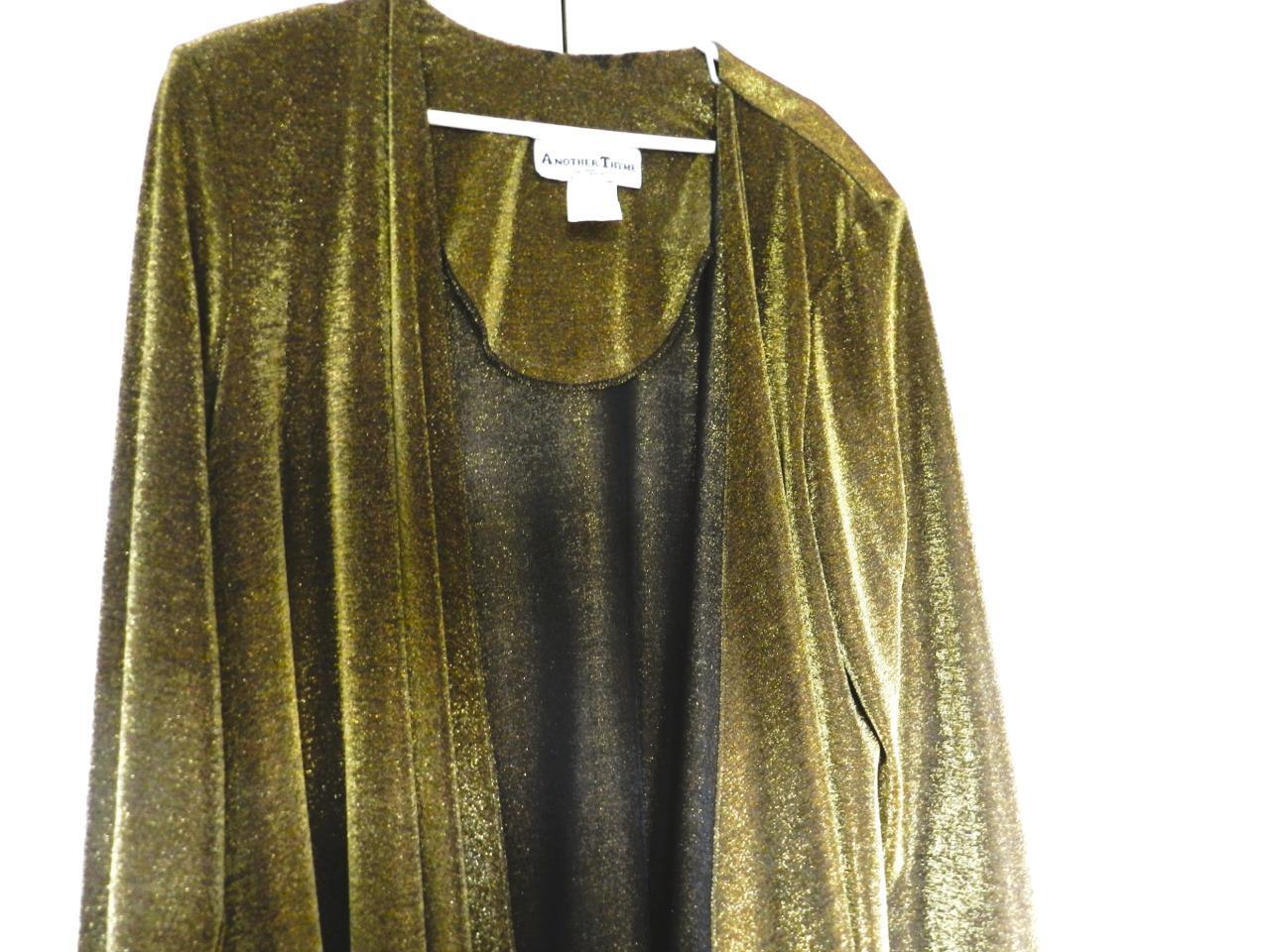 “Another Thyme” Evening Cardigan Lightweight Jacket Gold Color sz-20 W