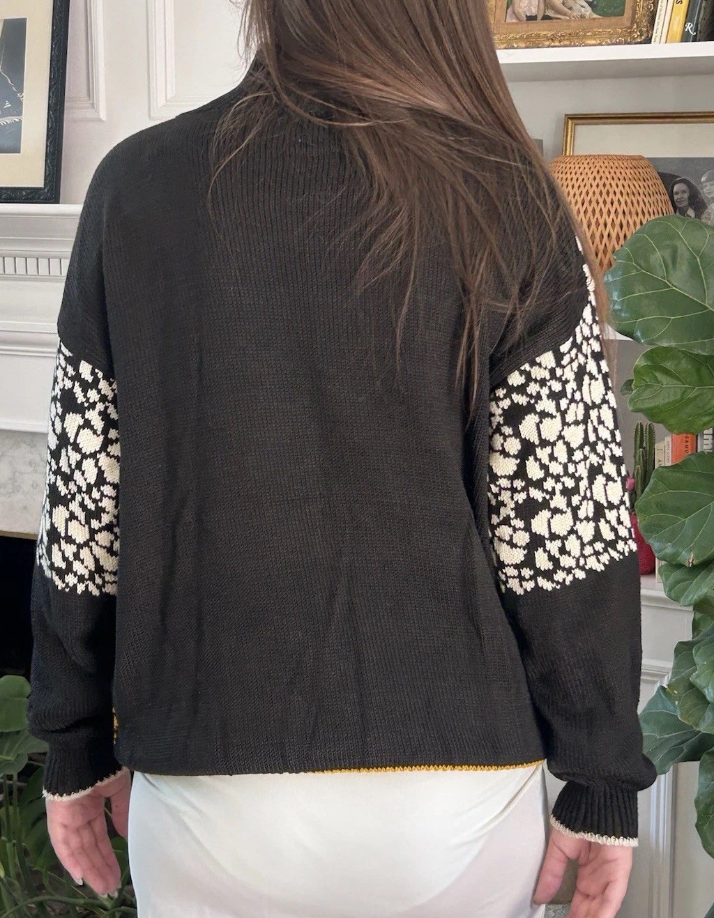 Vintage Bubble & Squeak Bev Hills M 100% Cotton Hand Loomed Sweater Giraffe