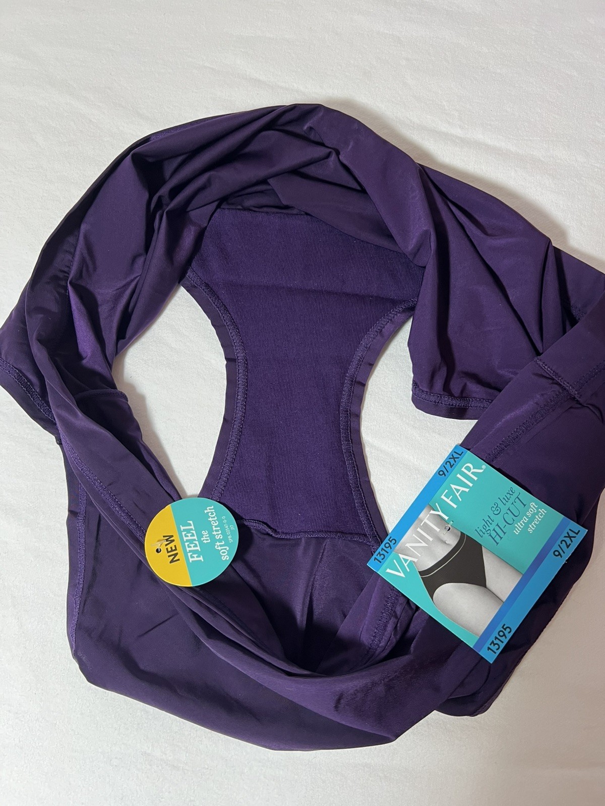 Vintage Extra Soft Vanity Fair Light & Luxe Hi-Cut 9/2XL Deep Mulberry Panty NWT