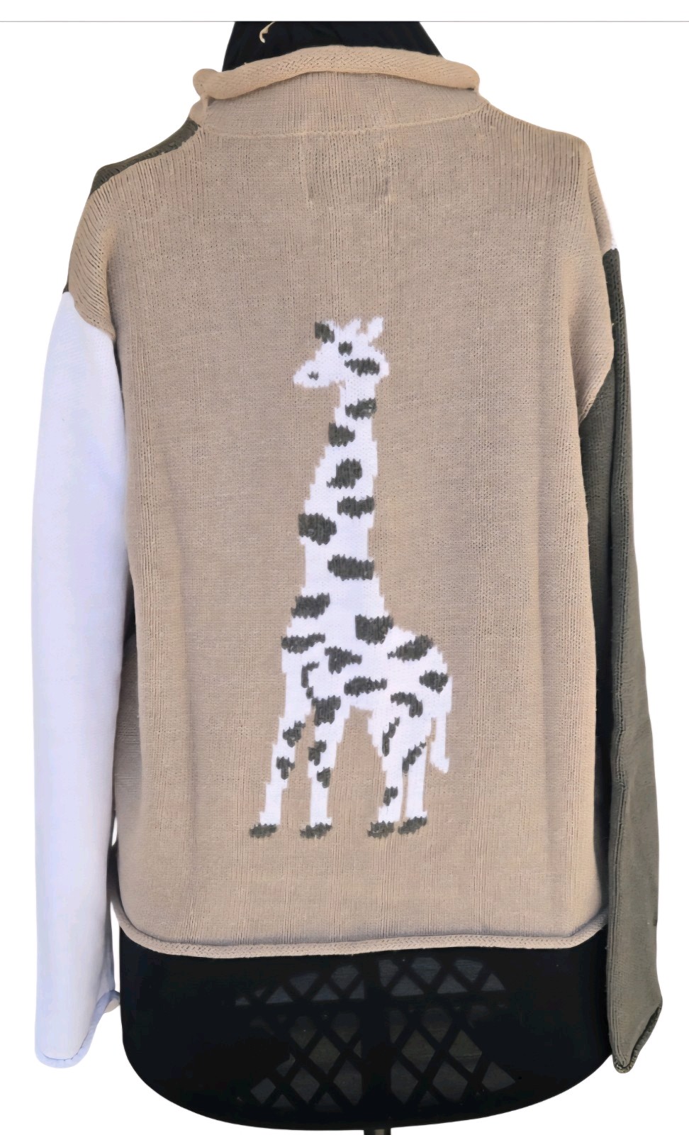2000s CHRISTOPHER & BANKS Hand Embroidered Button Front Cardigan Giraffes Size L