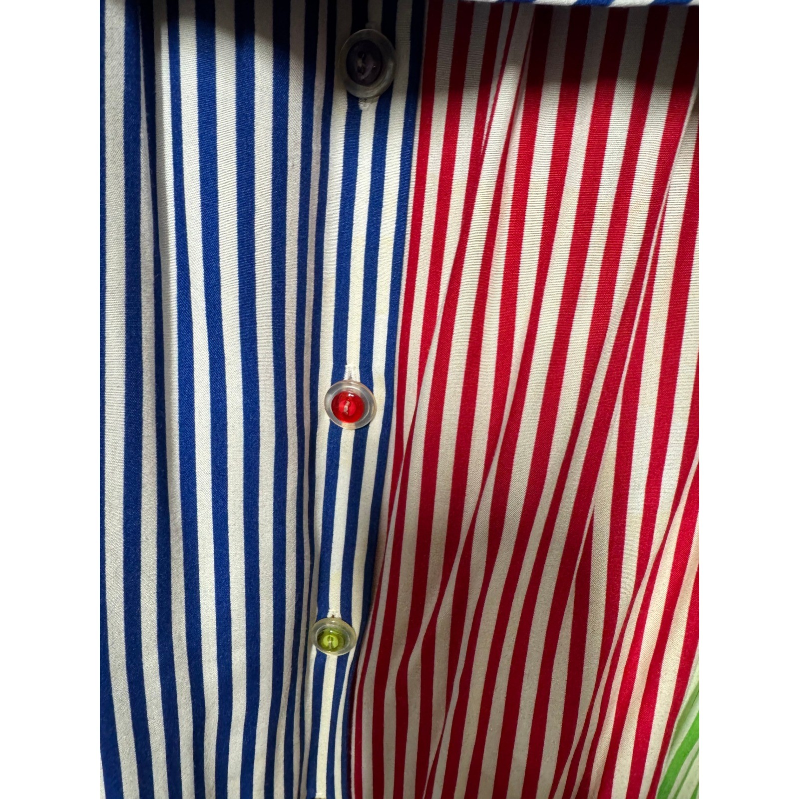 Vintage Susan Bristol 2 Piece Top and Skirt Set Blue Striped Rainbow NWT Sz 10