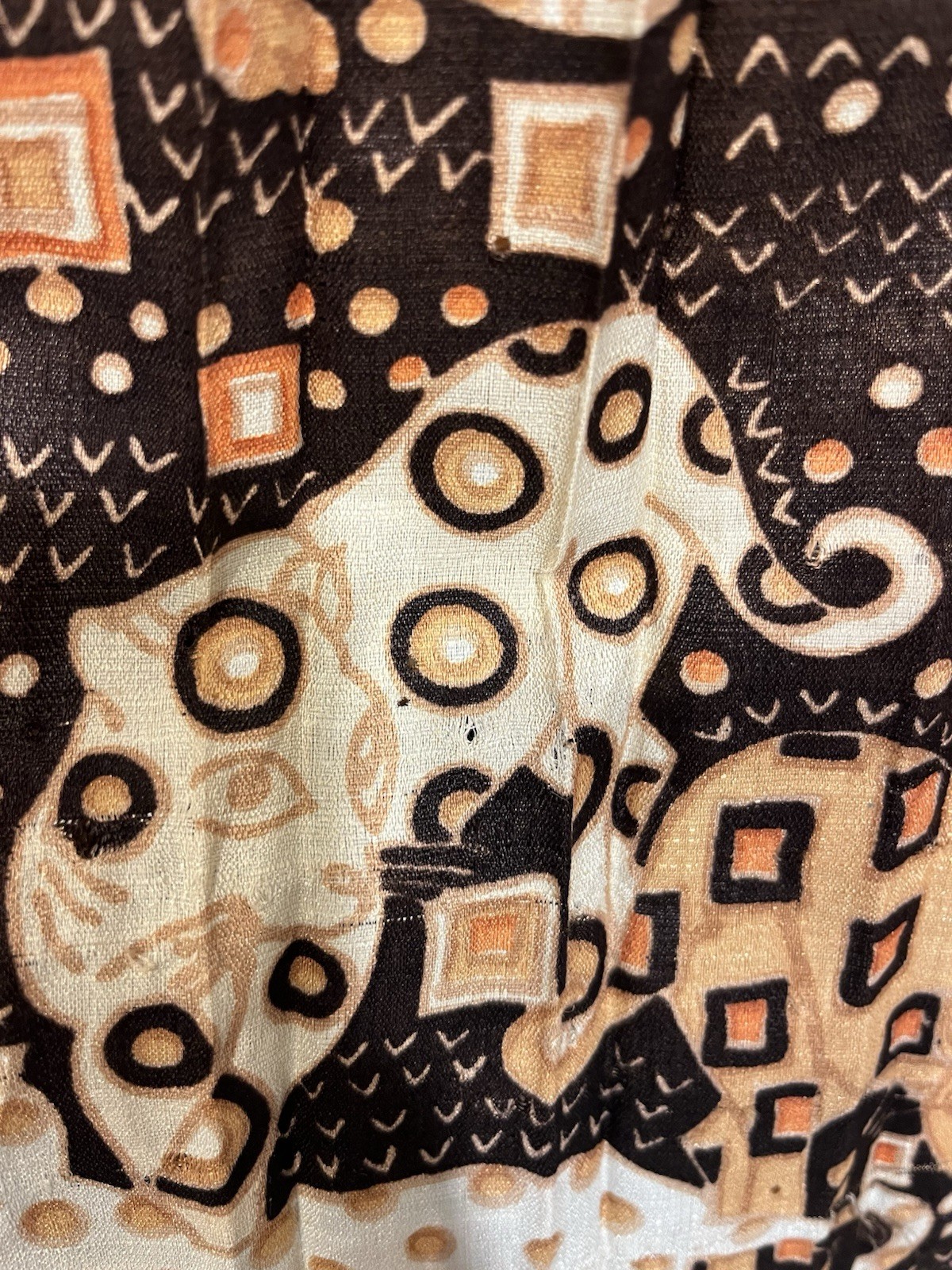 Vtg 1970’s Jaguars Psychedelic Print Dress S Mandarin Collar Pleated Skirt Union