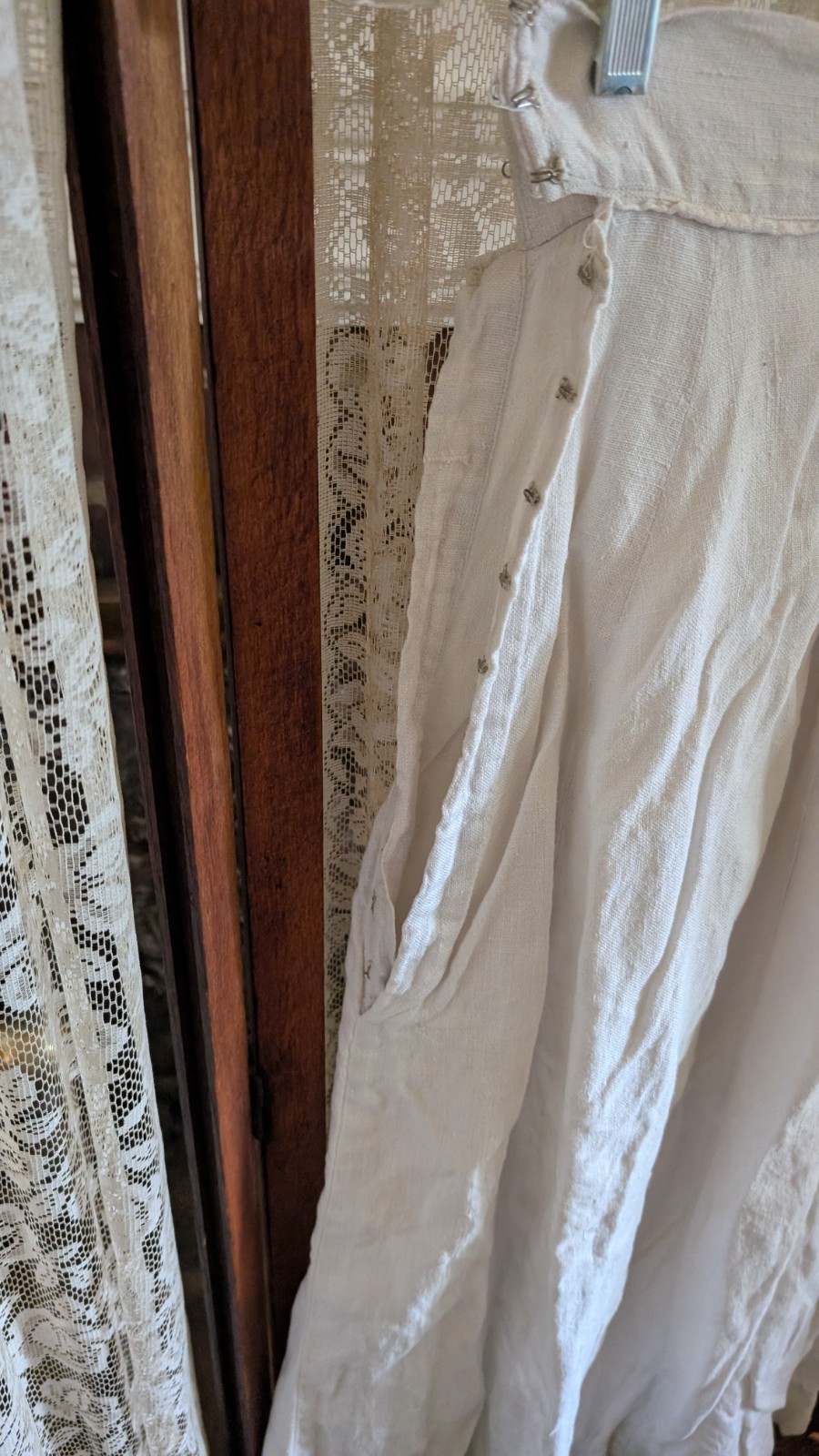 Edwardian White Cotton Walking Motoring Skirt