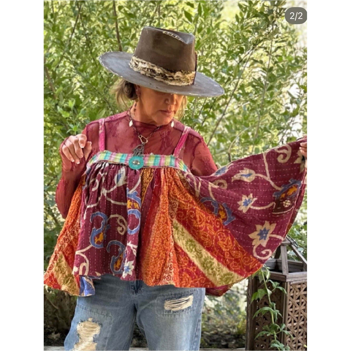 Jaded Gypsy NWT Kantha Swing Tank ONE SIZE Flowy Boho Boutique Festival