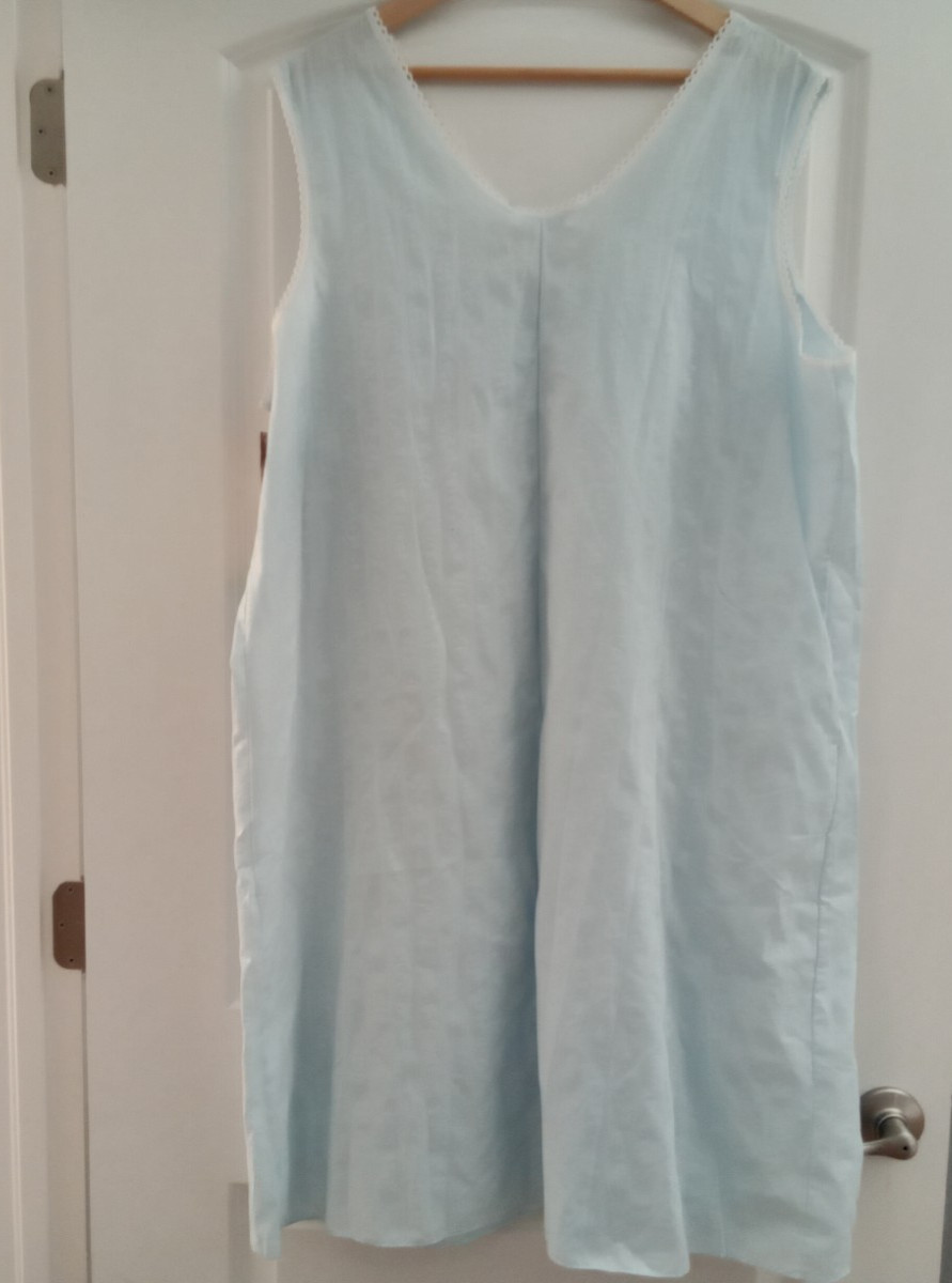 Lorraine Vintage Nightgown Light Blue Size 2X Sleeveless Lace Accents NWT USA