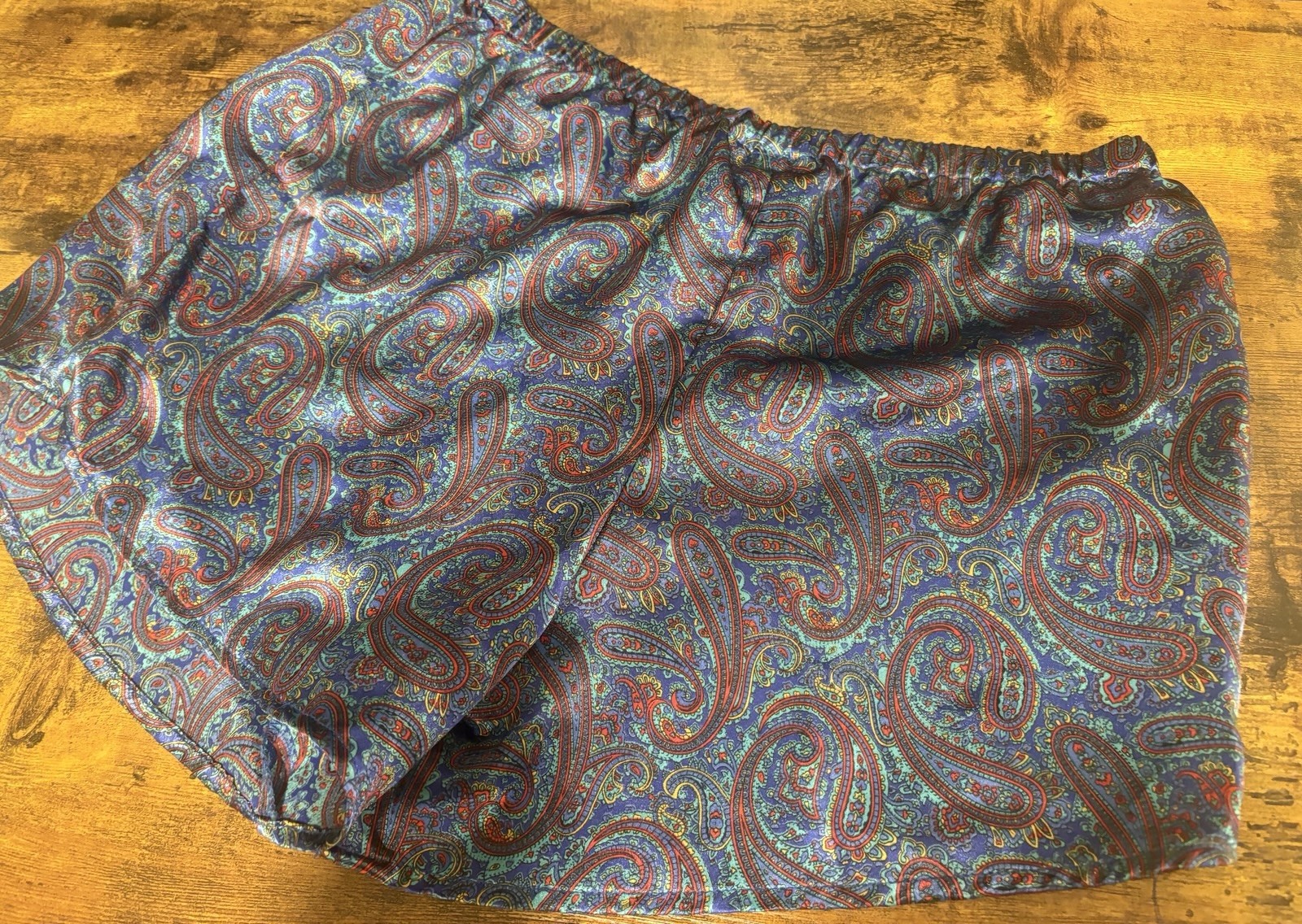 Silky Frederick’s Of Hollywood Size Medium Paisley Boxers Sleep Shorts VTG