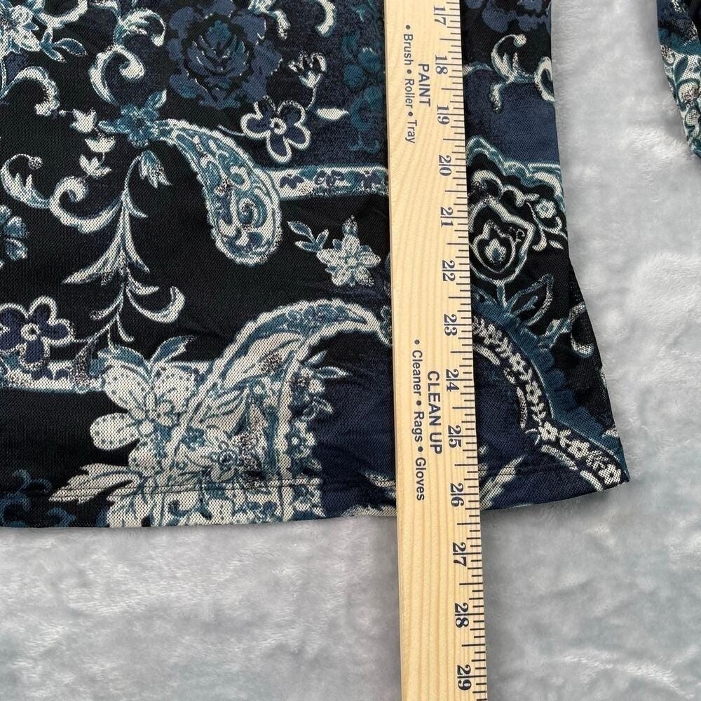 Vintage Worthington Top Womens Large Mesh Babydoll Paisley Y2K Faux Wrap