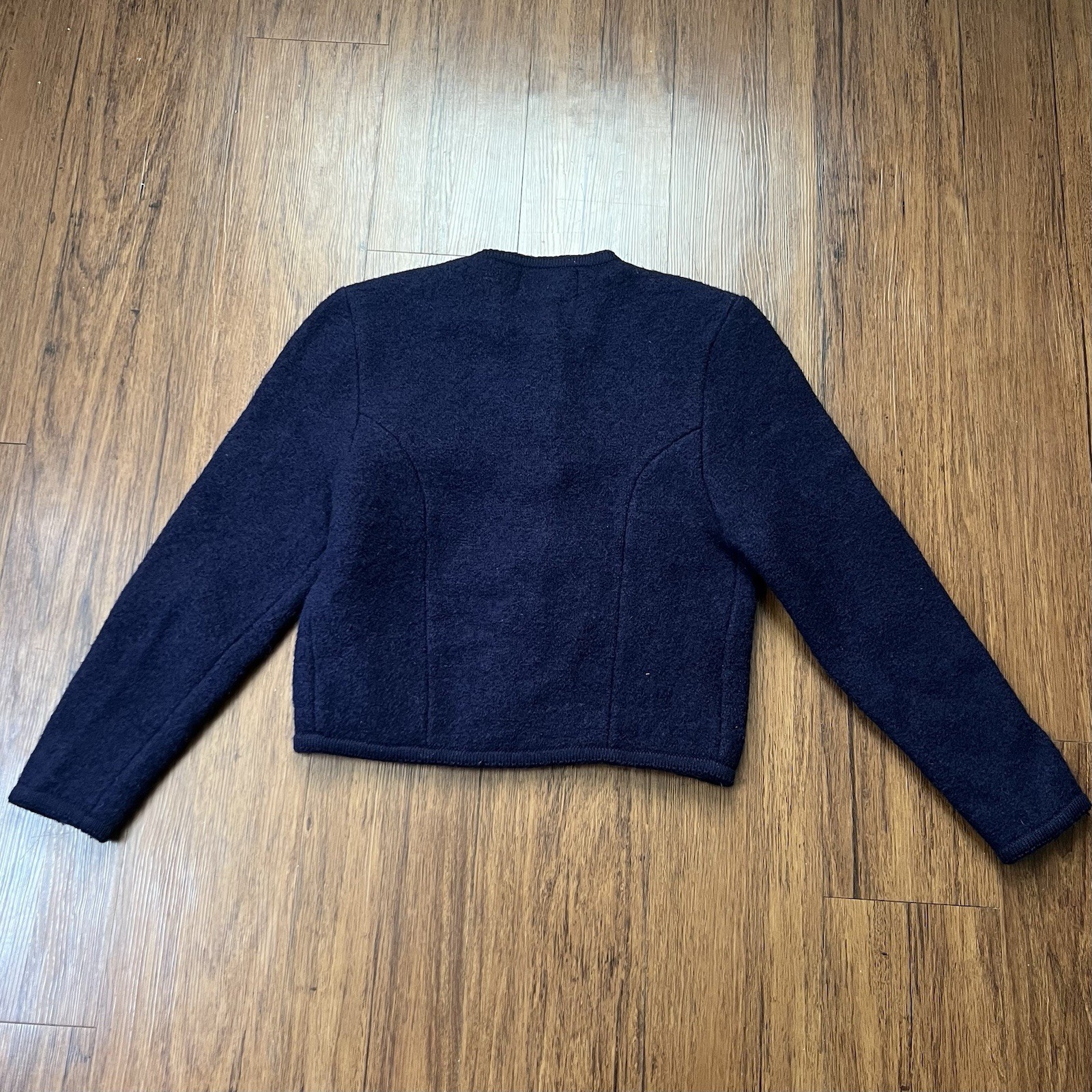 Vintage The Eagle’s Eye Cardigan Size 10 Womens Blue Wool Jacket Button Front