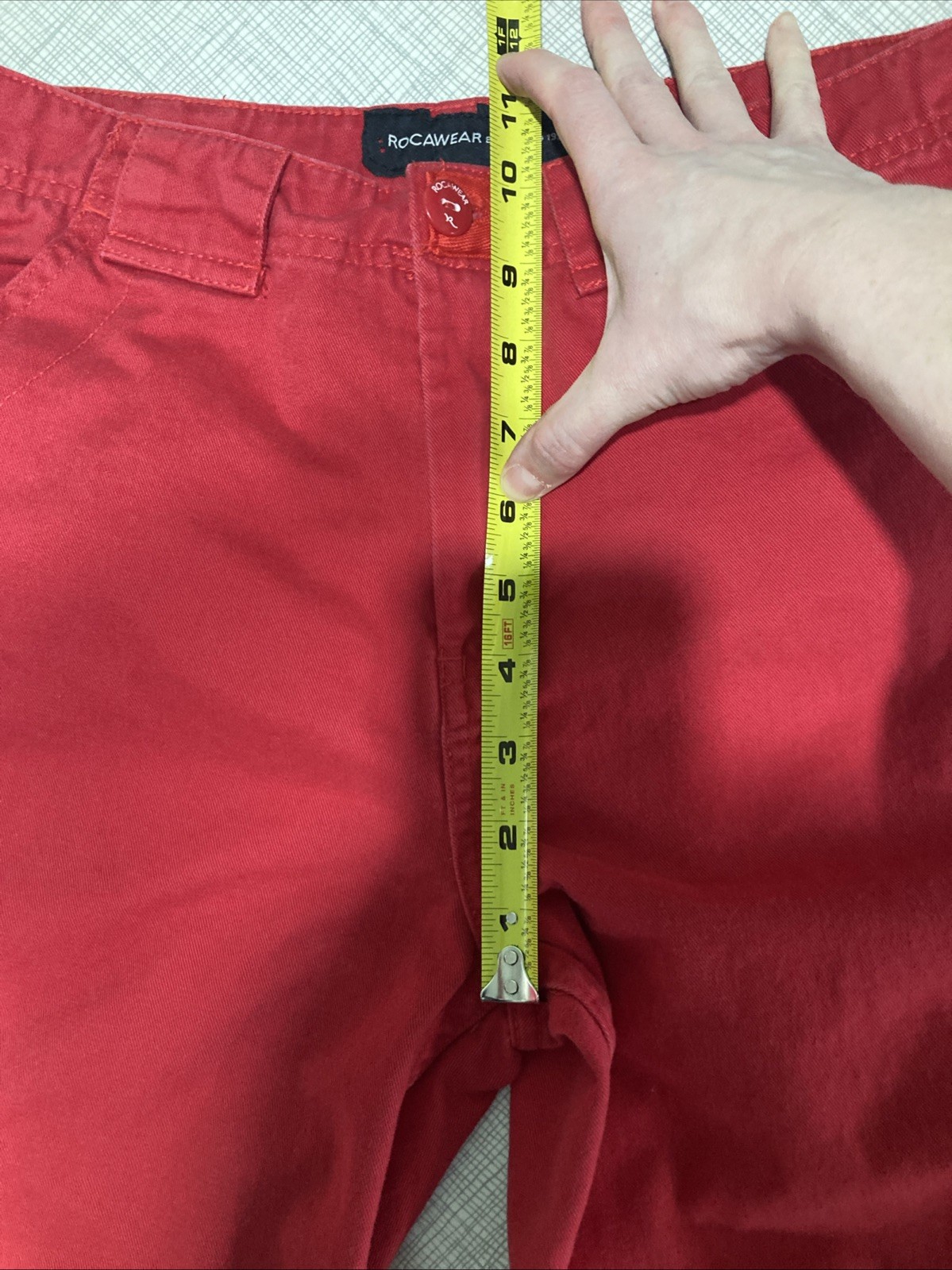 Rocawear Boys Size 14 Red Cargo Shorts 29 Waist Y2K Vintage Sun-Faded Womens 6-8