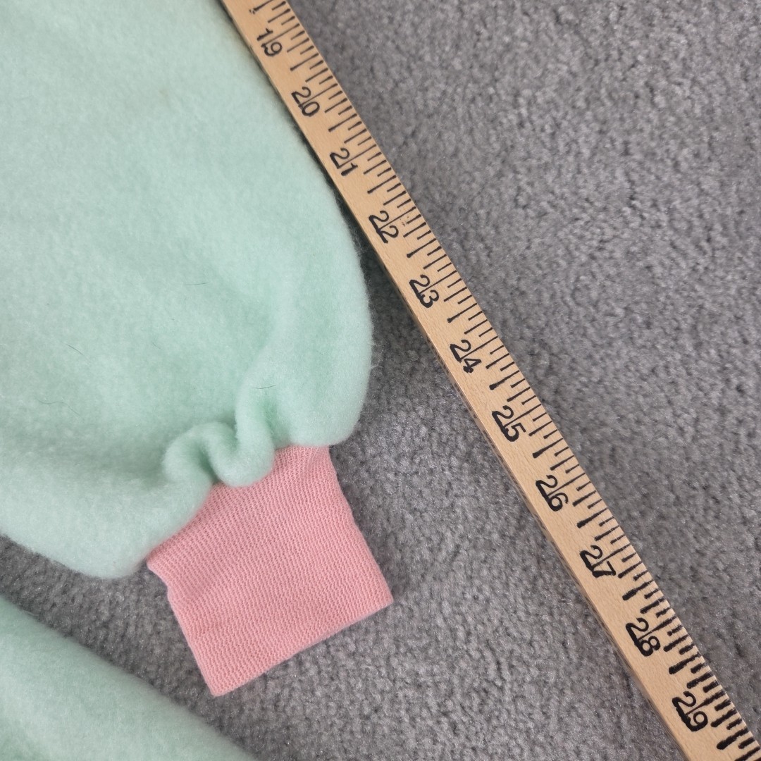 Vtg Medium Zip Pockets Robe/HouseCoat Sears Mint Green Fleece Hooded Pj’s Soft