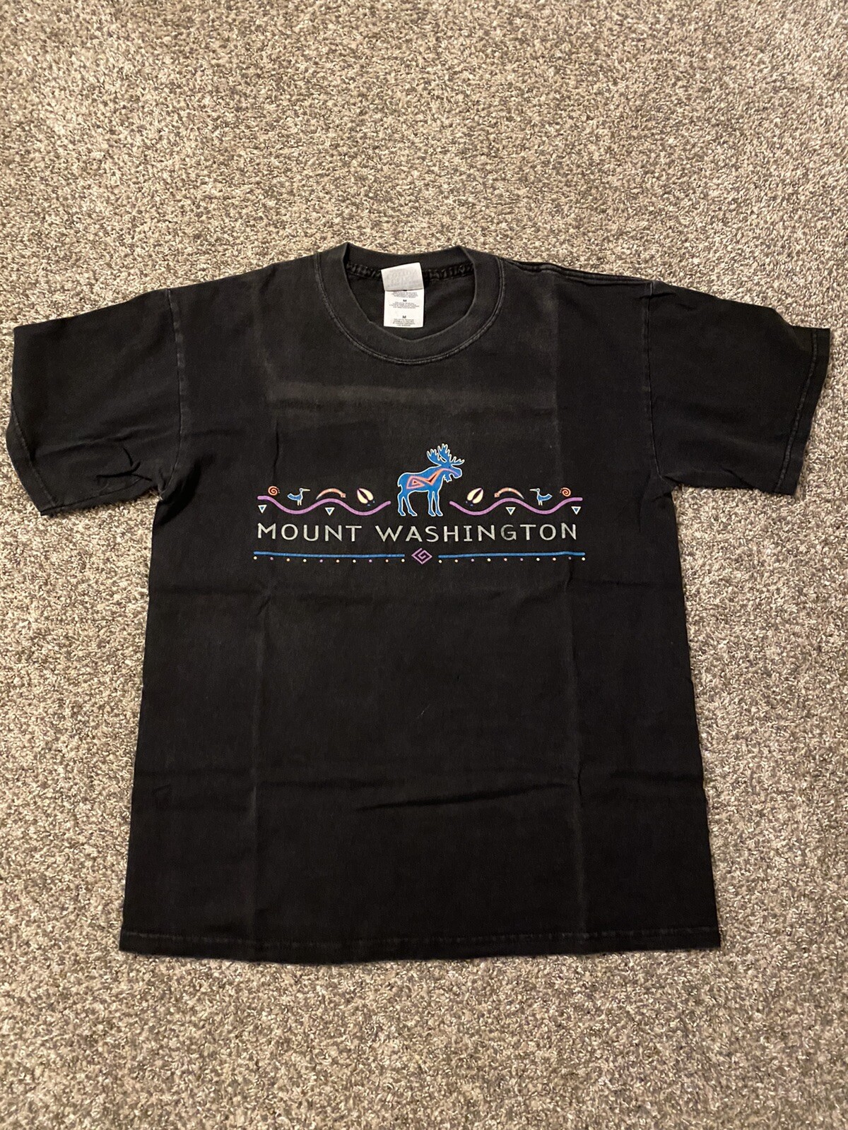 T-Shirt Mount Washington New Hampshire Graphic Black Size Medium Vintage
