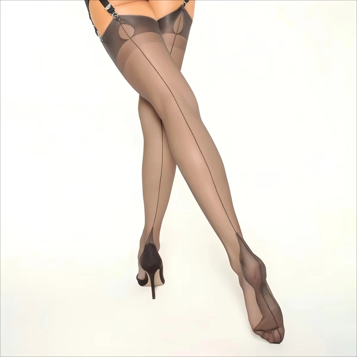 Luxury Polyamide 80% Thigh High Stockings for Women, 8 Denier, Solid Color,