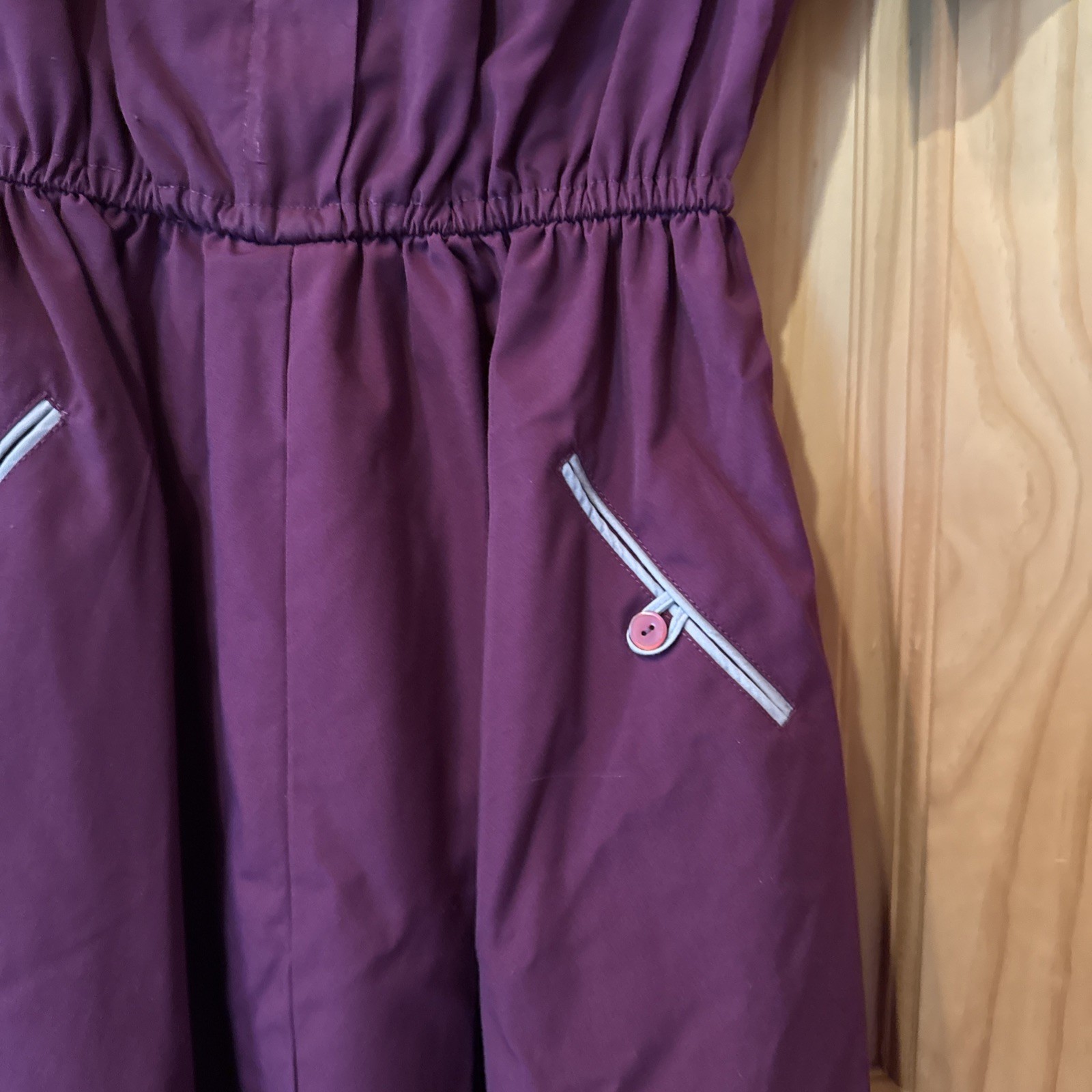 RARE VINTAGE 1970’s Plum COTTON Blend WAITRESS UNIFORM DRESS