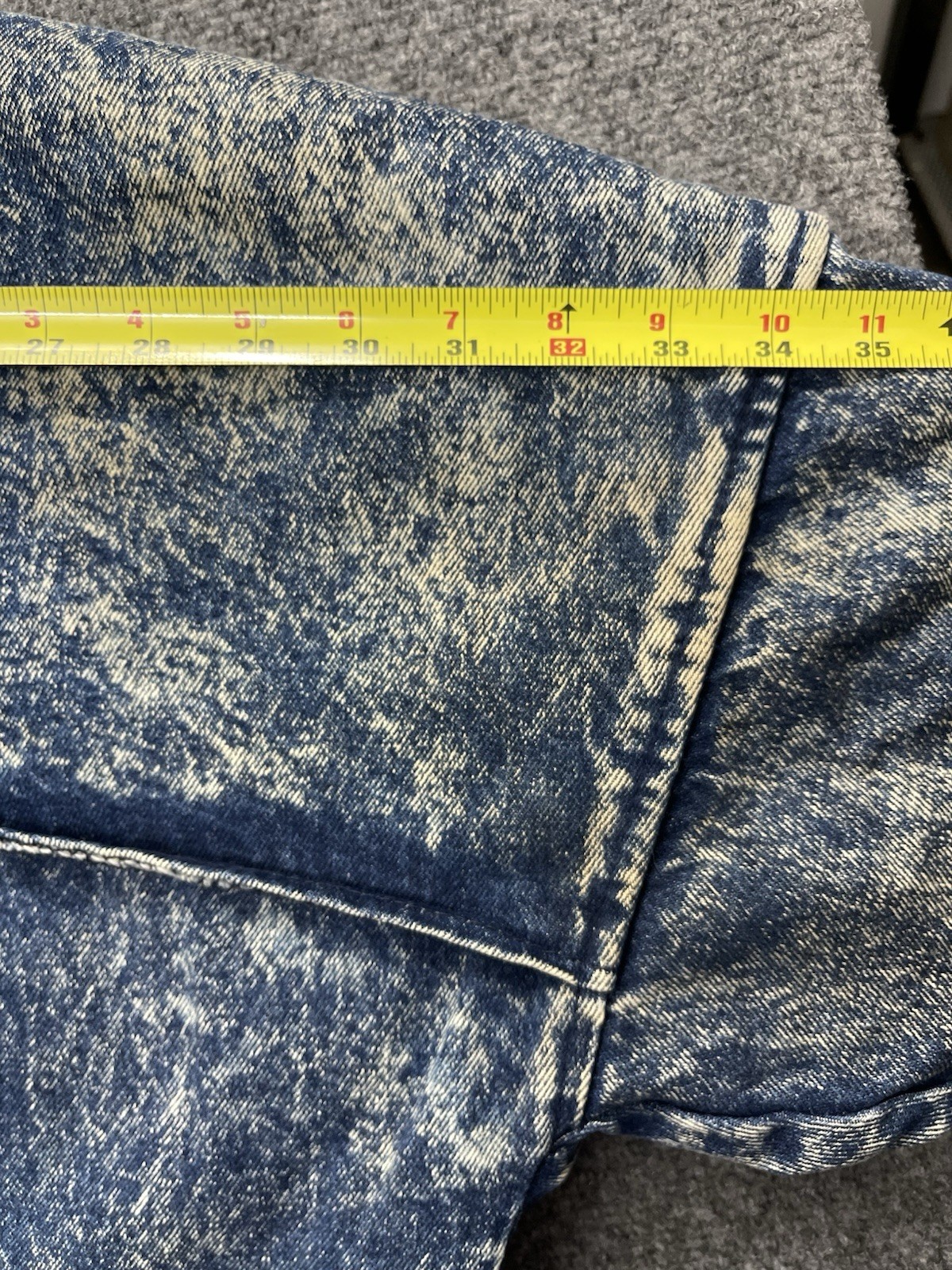 Vtg 80s Bebe Furrrina Denim Jacket Coat Sherpa Lined Unisex Size S USA Made
