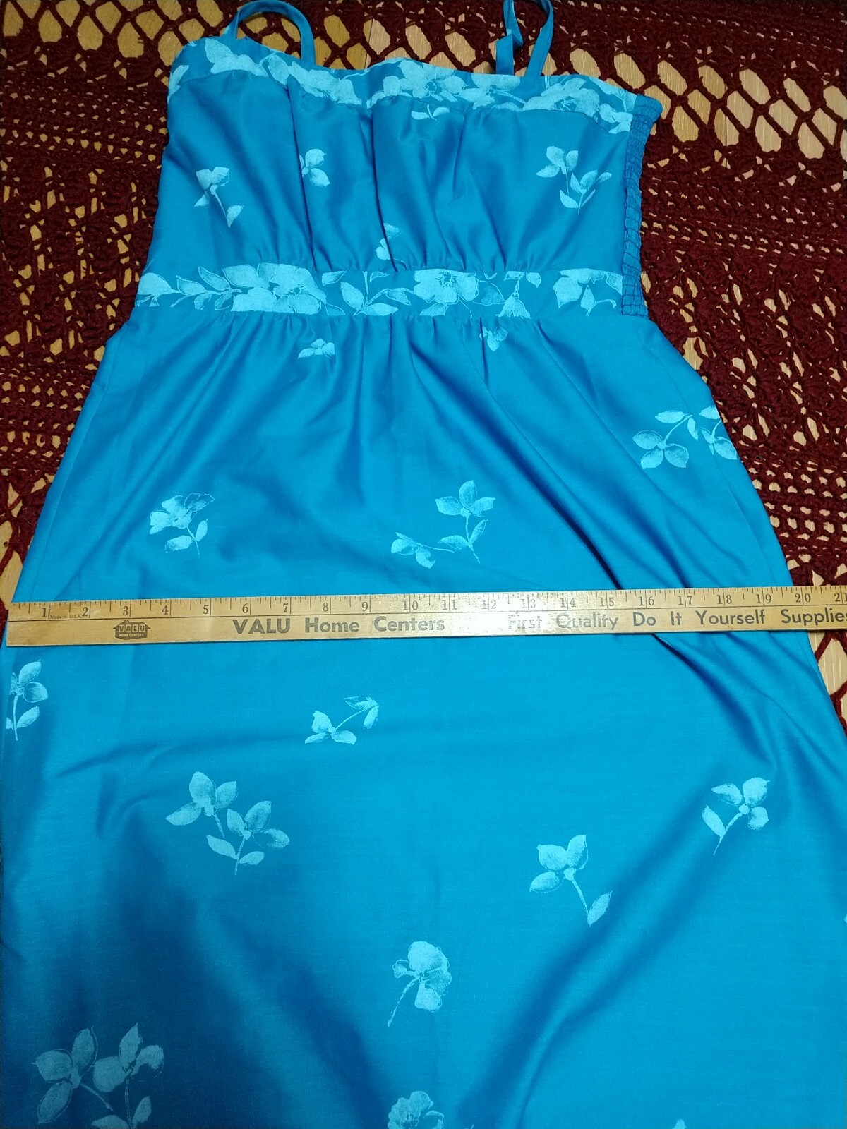 Vintage 1970s bright Blue Maxi Sundress “Young Hawaii”