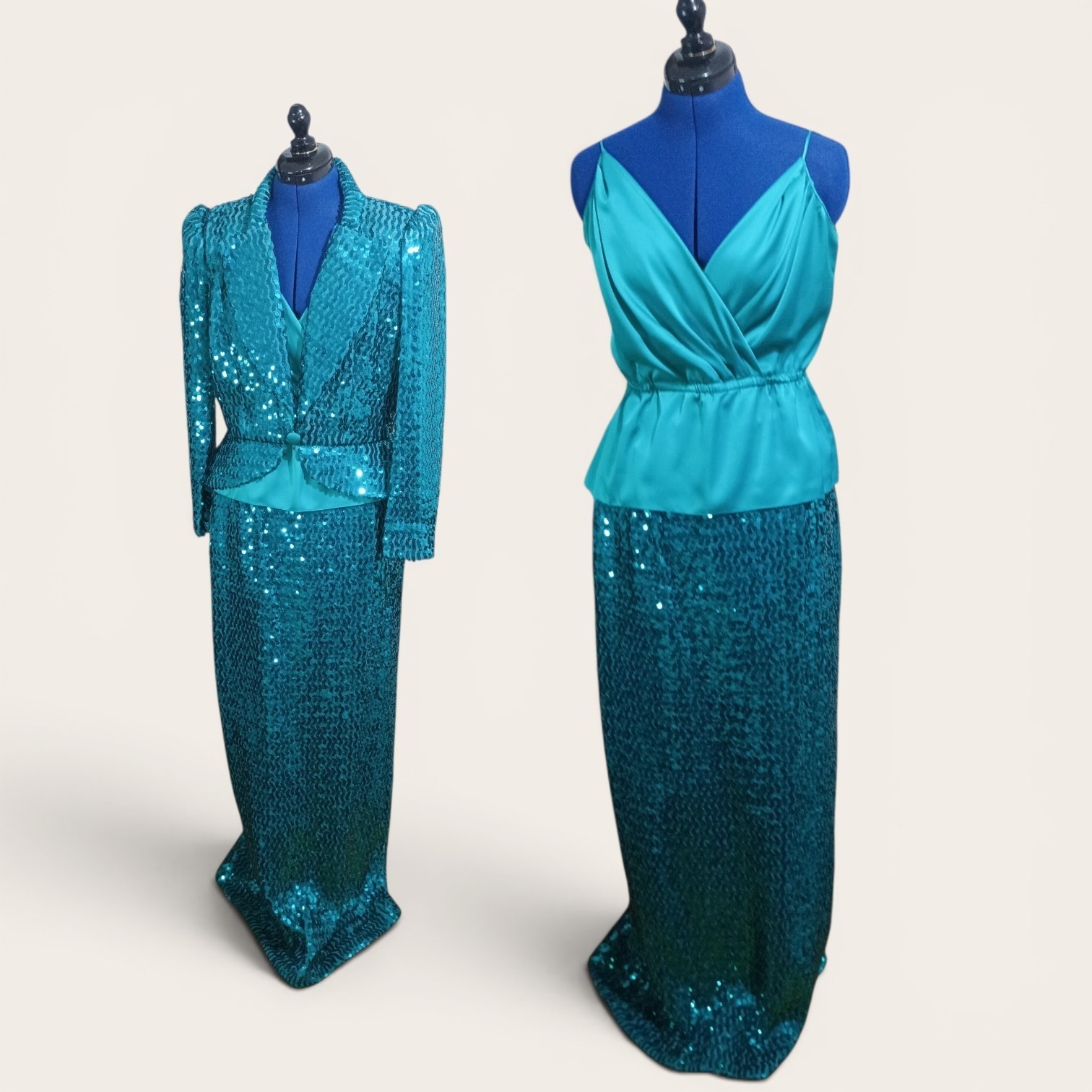 Vintage Lilli Diamond 3 Piece Sequin Skirt, Jacket, and Camisole Set