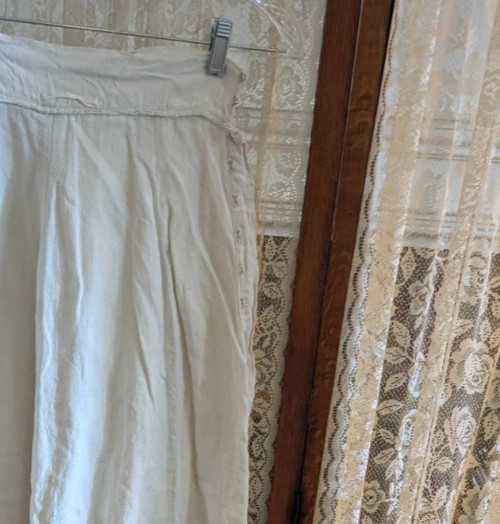 Edwardian White Cotton Walking Motoring Skirt