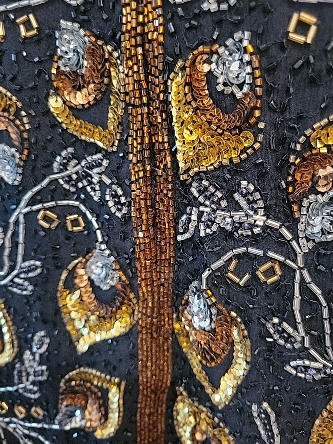 NWT NIGHT VOGUE Vintage gold Sequin & Beaded Jacket Glam Disco 80s 90s M Silk
