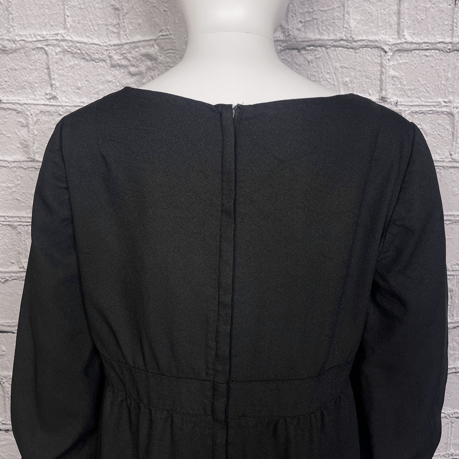 Vintage Modesty Costume Dress No Brand Thick Black Long Puff Sleeve Theatre