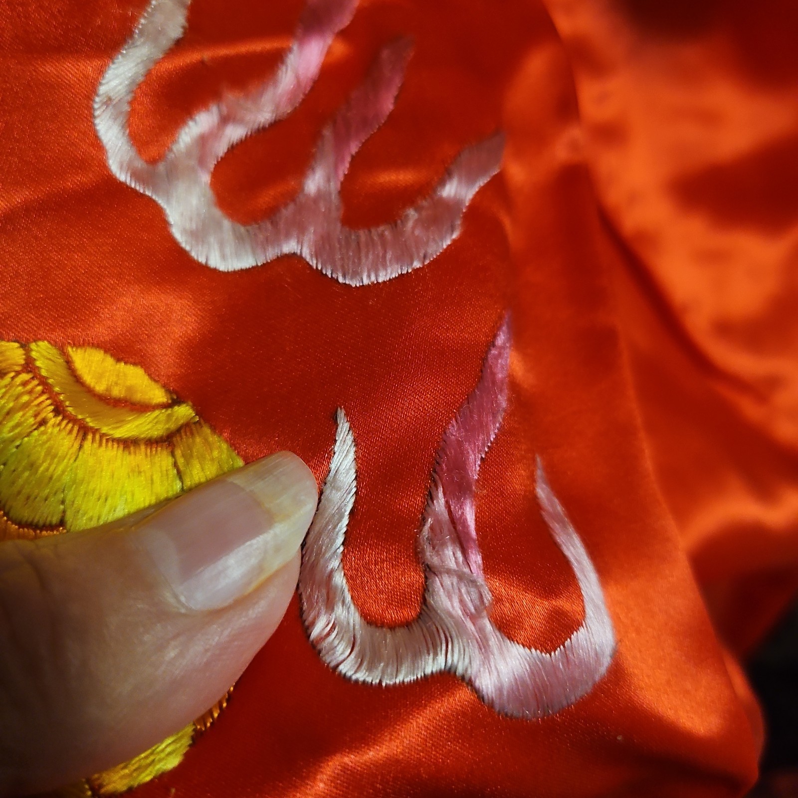 TRUE Vintage 60s Red Silk Embroidered Dragon Asian Kimono Robe MINT w TAG Sz L