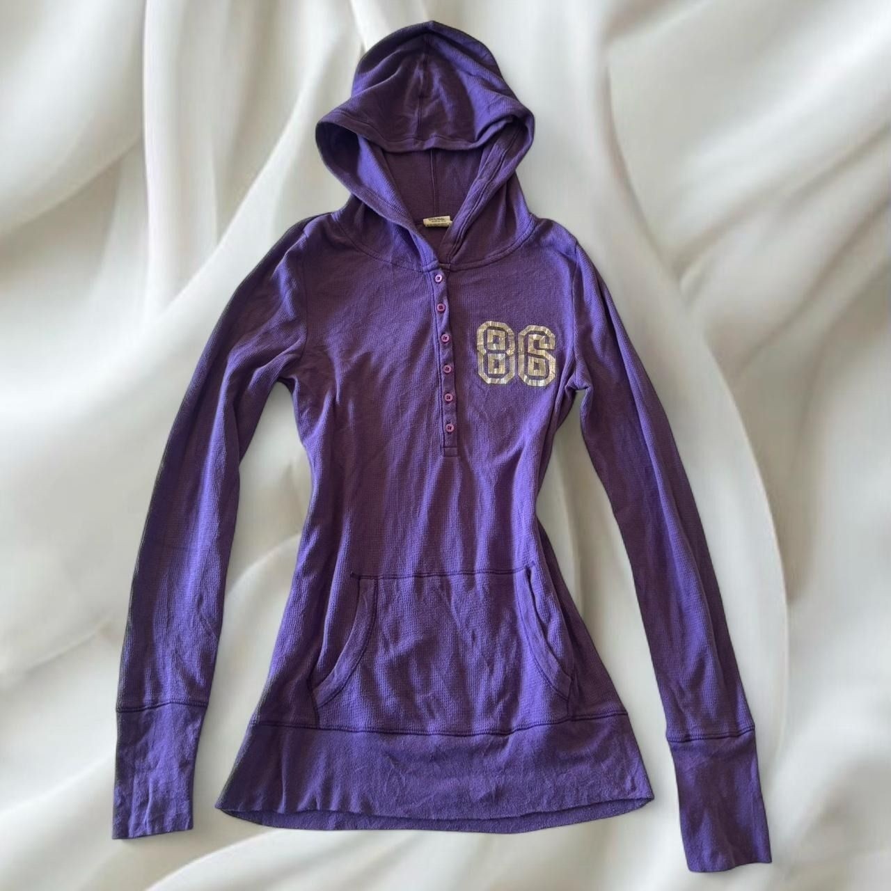 Y2K vintage 2010 Victoria’s Secret PINK hooded purple henley