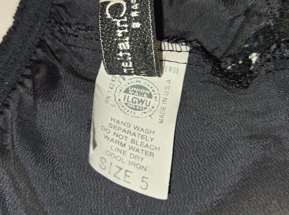 Vintage Christian Dior Midnight Blue / Black Lacey Hi Cut Panties Size 5