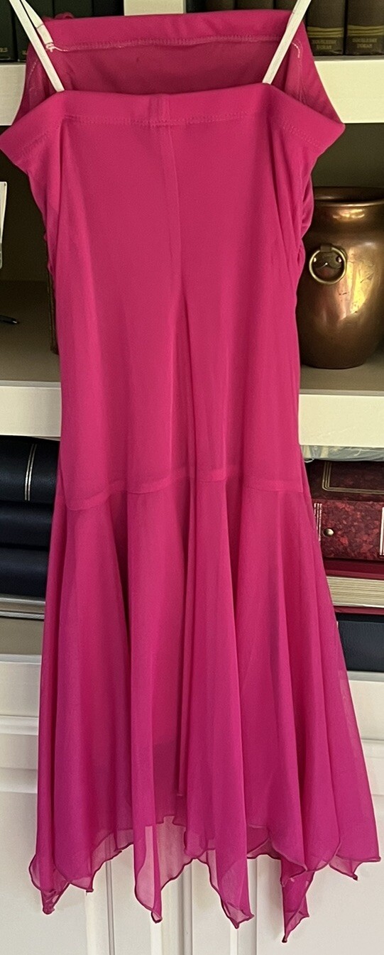 NWT Vintage City Triangles Strapless Magenta Mini Dress Asymmetrical Hem Sz Med