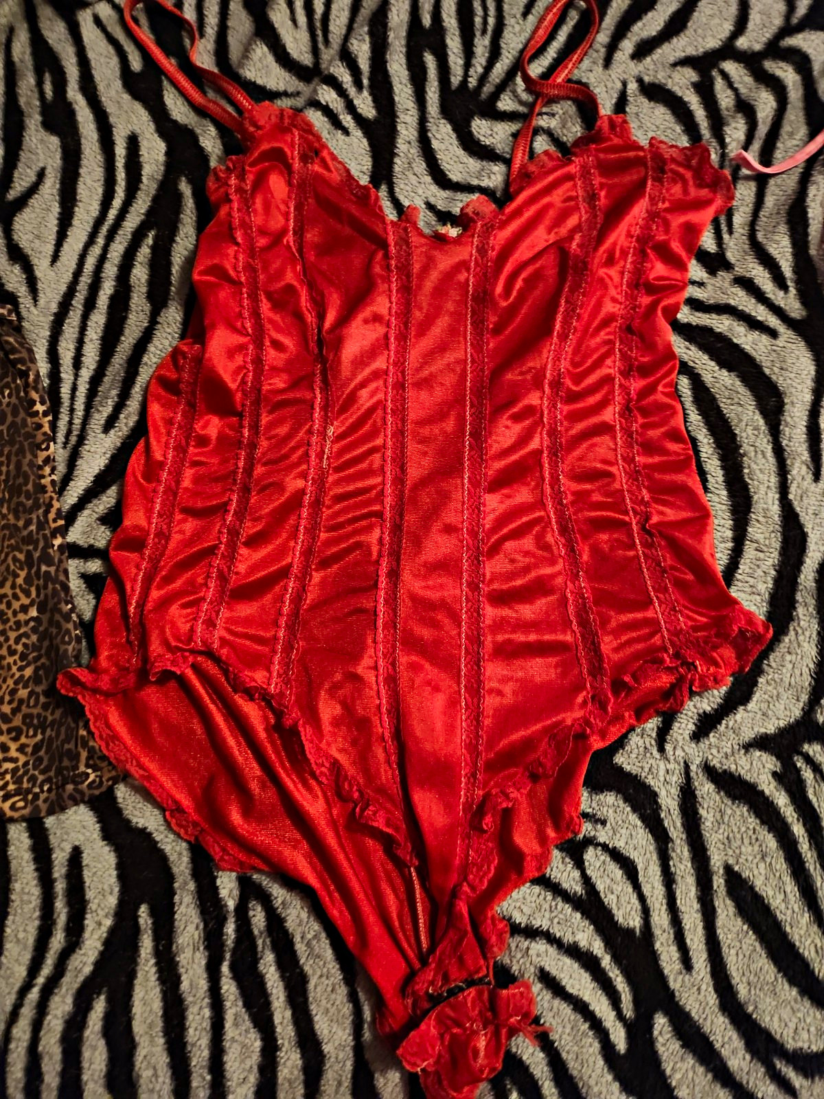 Vintage Nan Flower Lingerie Bodysuit 1 Piece Large