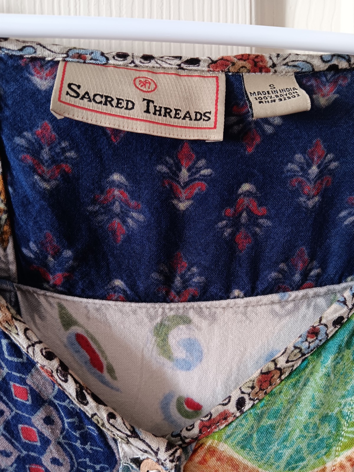 Vintage Sacred Threads brand patchwork Duster Size S, Boho look, Cottagecore