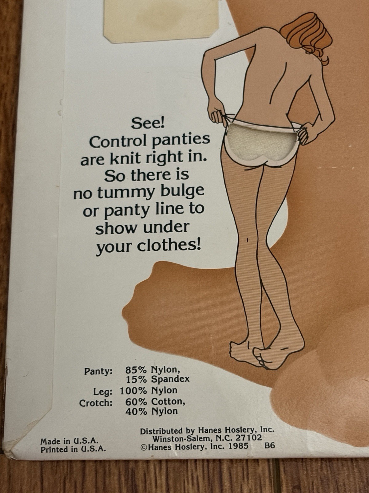Vintage Hanes Slenderalls Underalls Pantyhose Queen 330-X Beige NOS USA