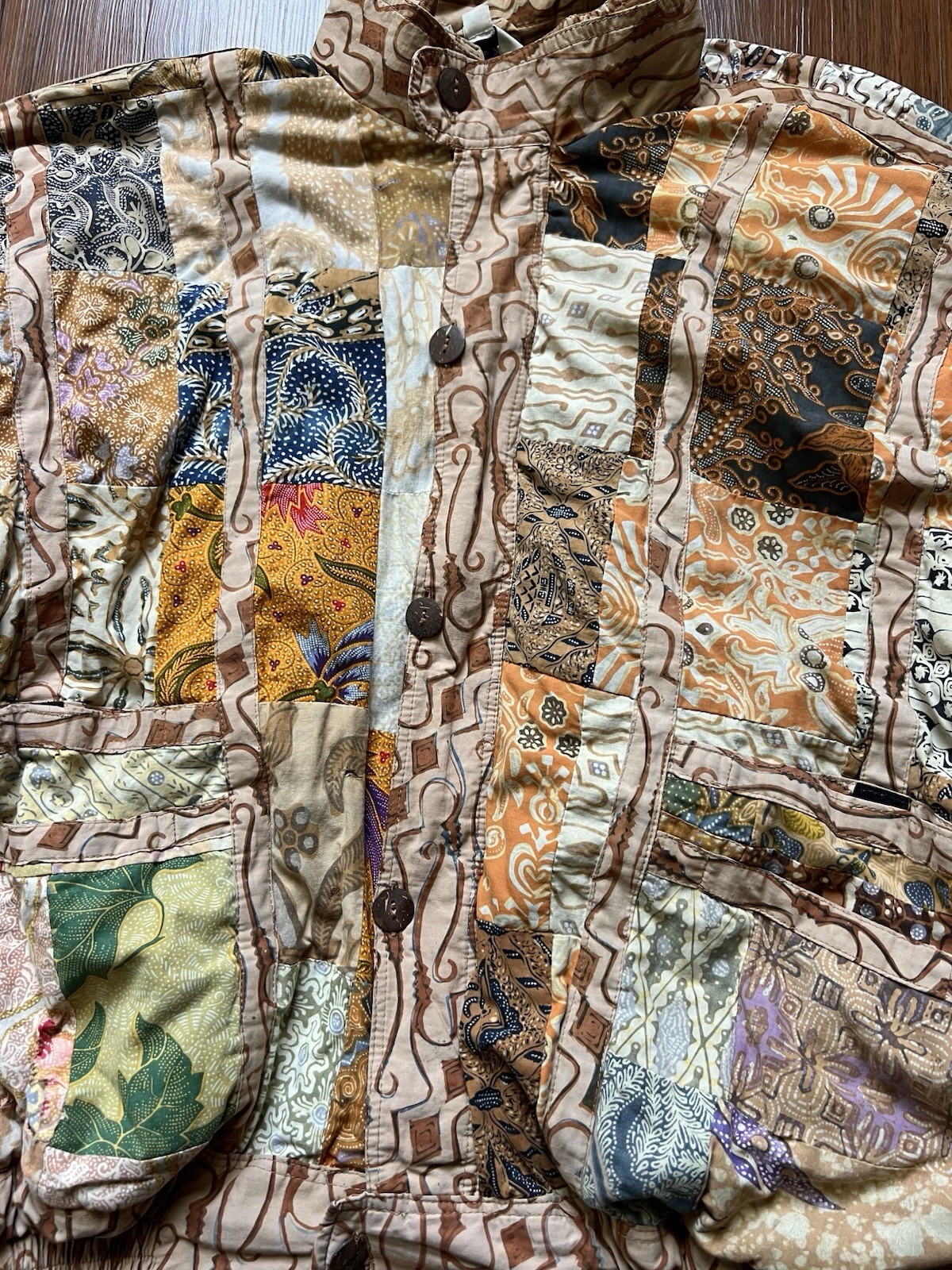 Vintage 90s Patchwork Bomber Jacket Boho Hippie Quilted Multicolor Full Zip
