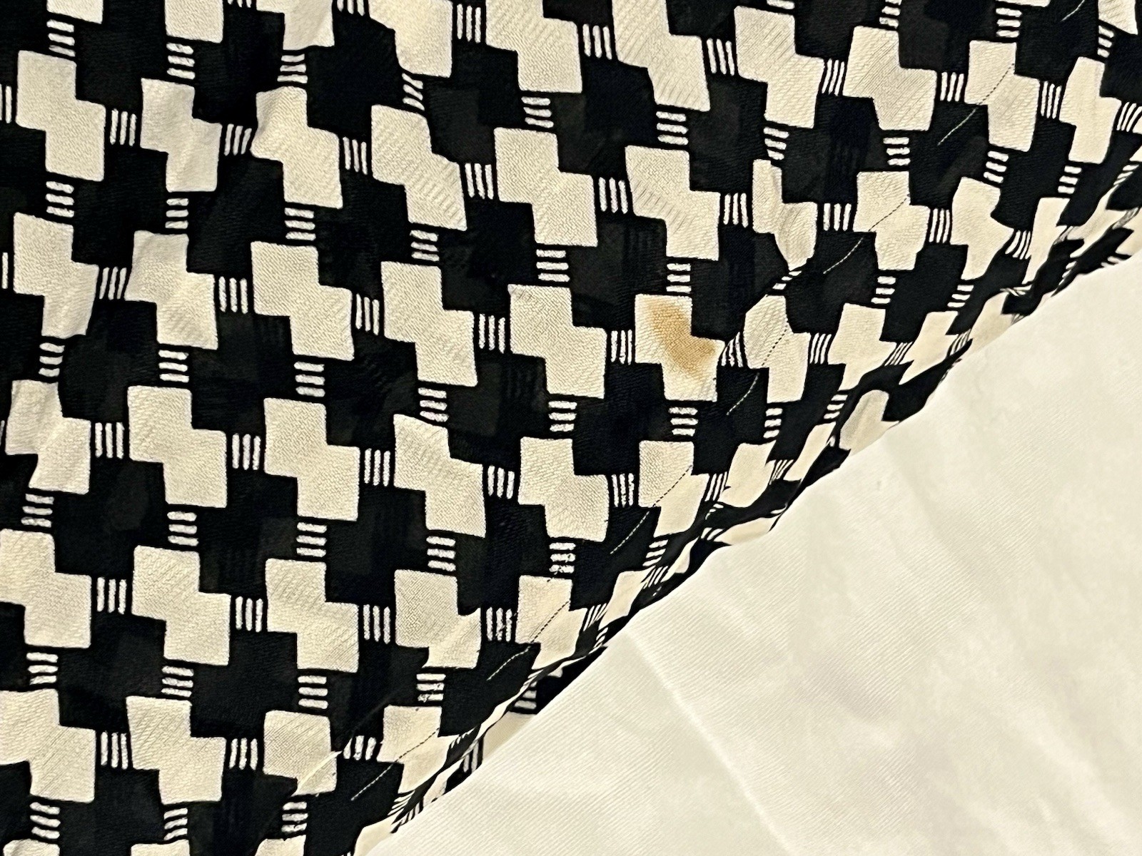 Vintage Black And White Dress With White Collar And Metal Pin