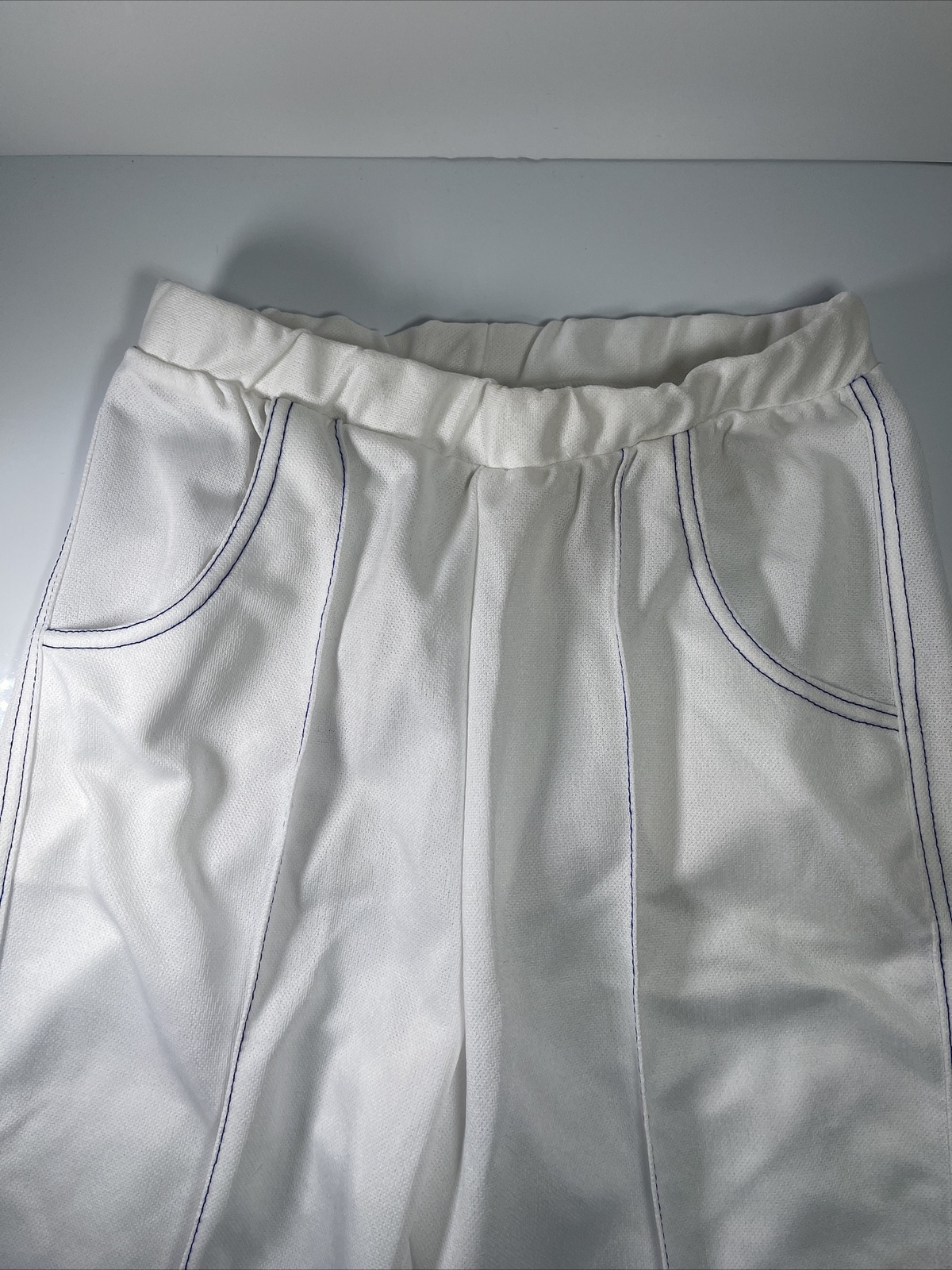 VTG Retro 100% Polyester Womens Pants White Casual Lightweight