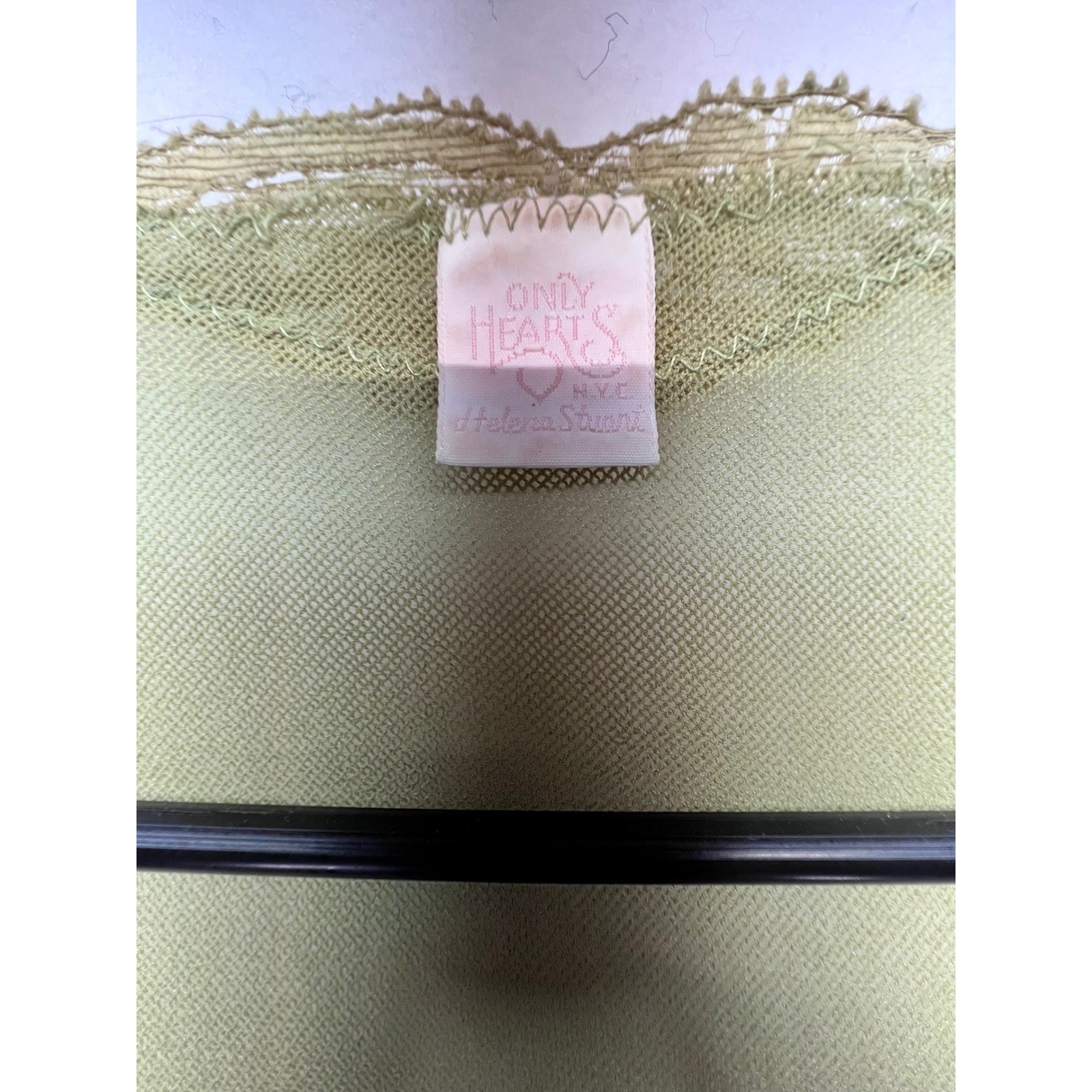 vintage-style Only Hearts Tulle with Lace Cardigan Wrap Top in soft sage, Sm/med