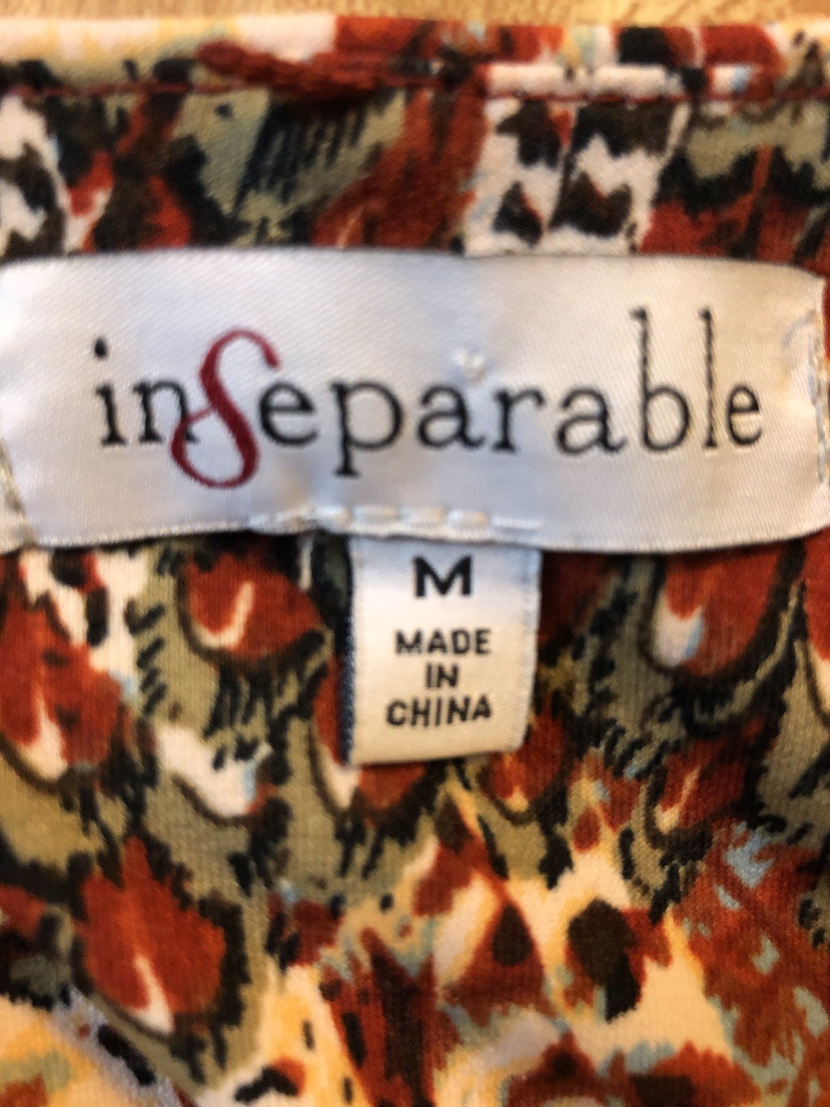 Women’s Size M Sleeveless 1 Piece Long Pants Orange Print Romper 53” Neck To Hem