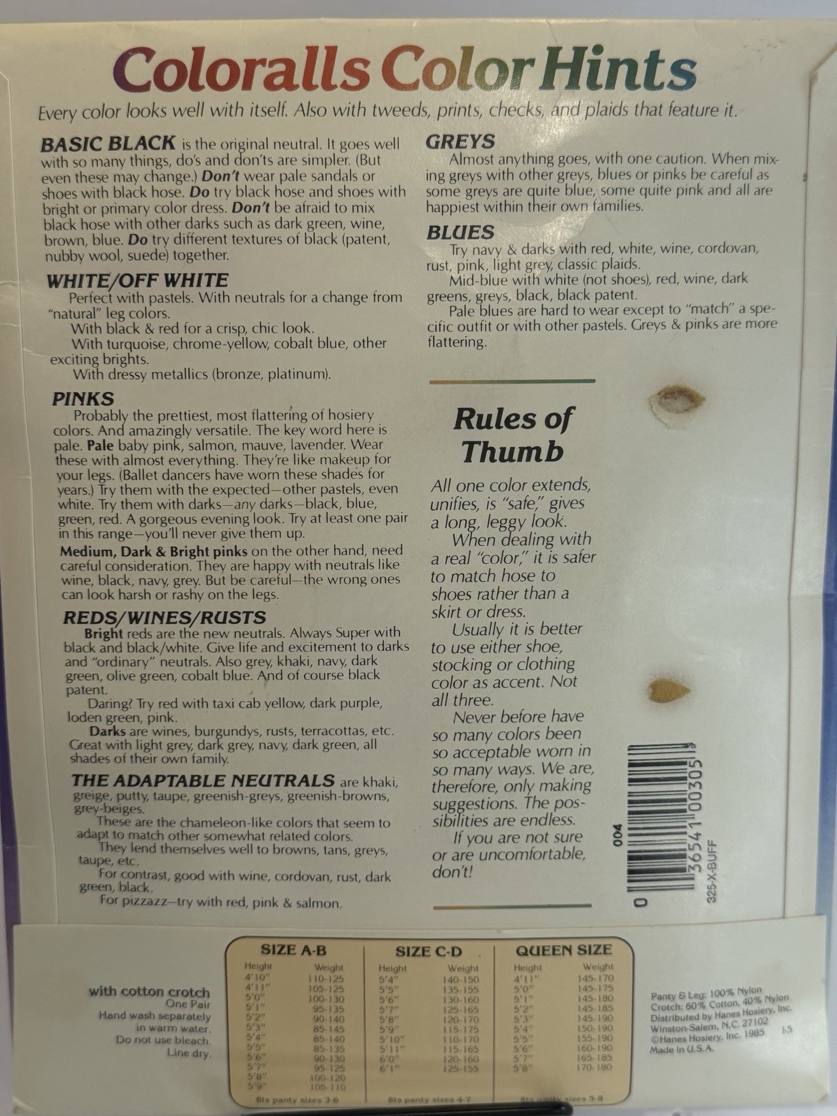 Coloralls Pantyhose by Underalls Buff Queen Size -New Old Stock
