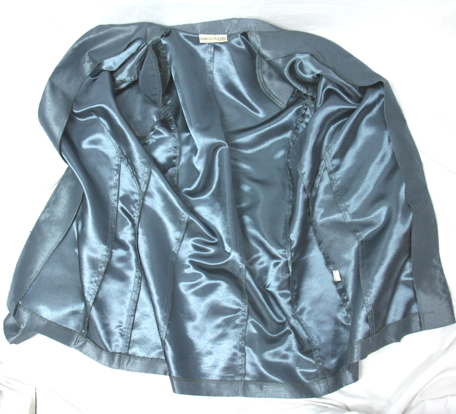Vintage Decade Designs Satin Shantung Blazer Jacket Pants Suit Set 6 1990s Y2K