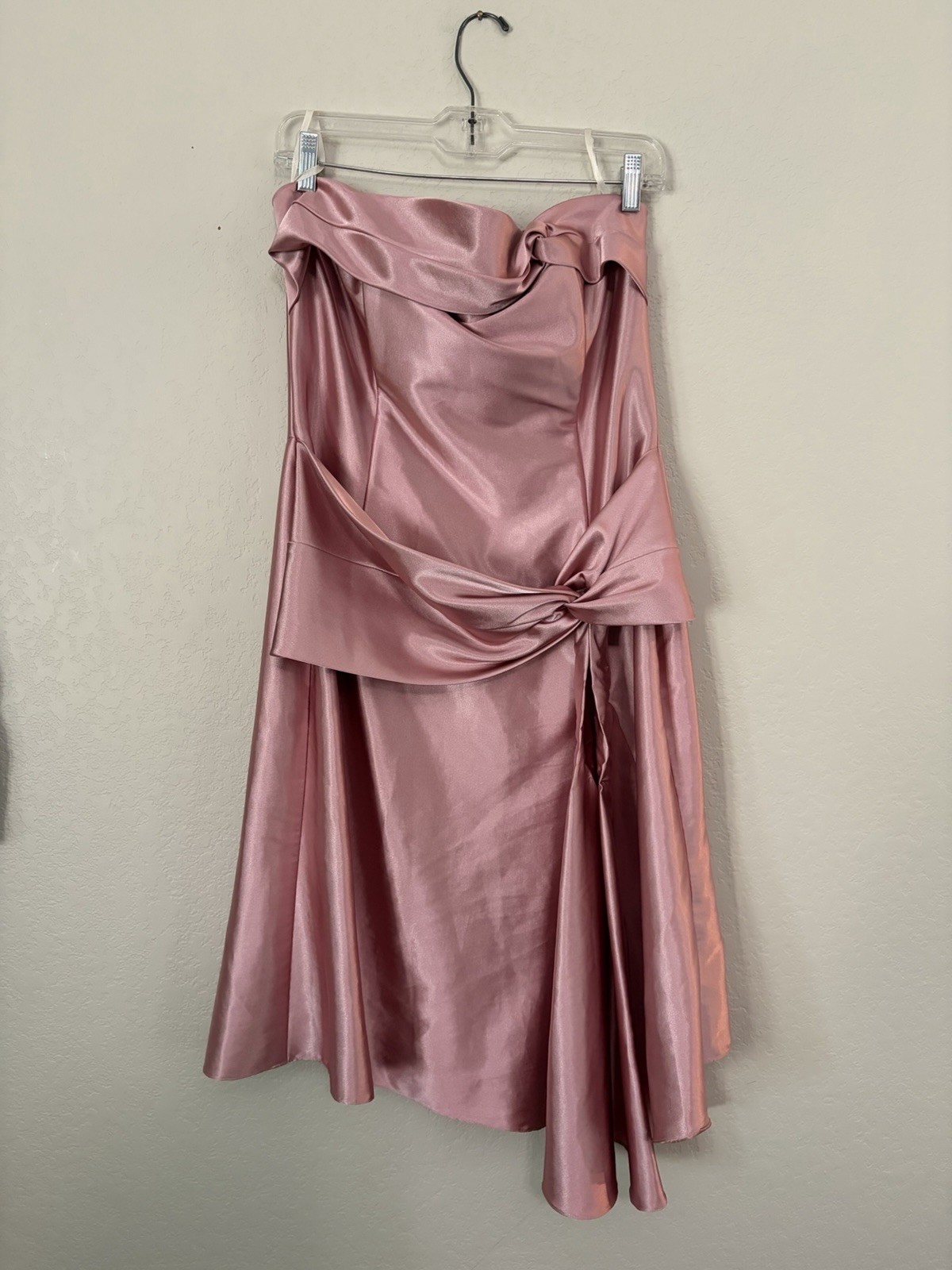 Vintage Jessica McClintock Dusty Rose Pink Satin Party Dress Sz 14