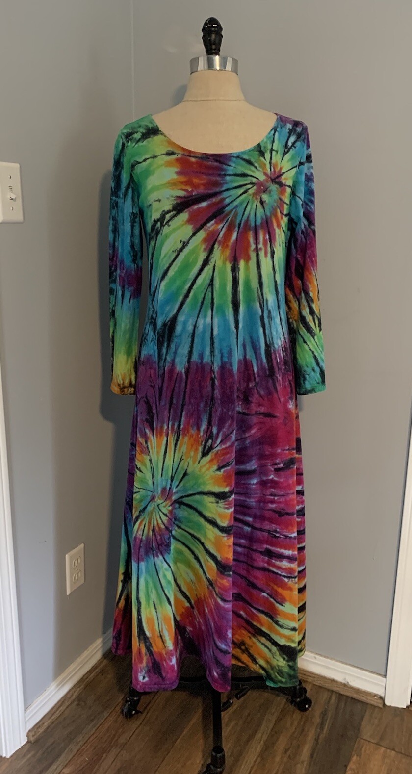 Vintage 90s Dharma Trading TShirt Dress Grunge Boho Hippie Psychedelic Goth Fest