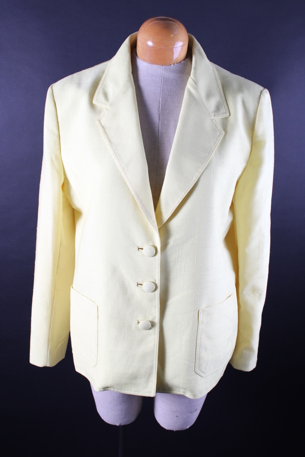 Vintage 1970s Lilli Ann Yellow Blazer Suit Jacket Women’s Size Large
