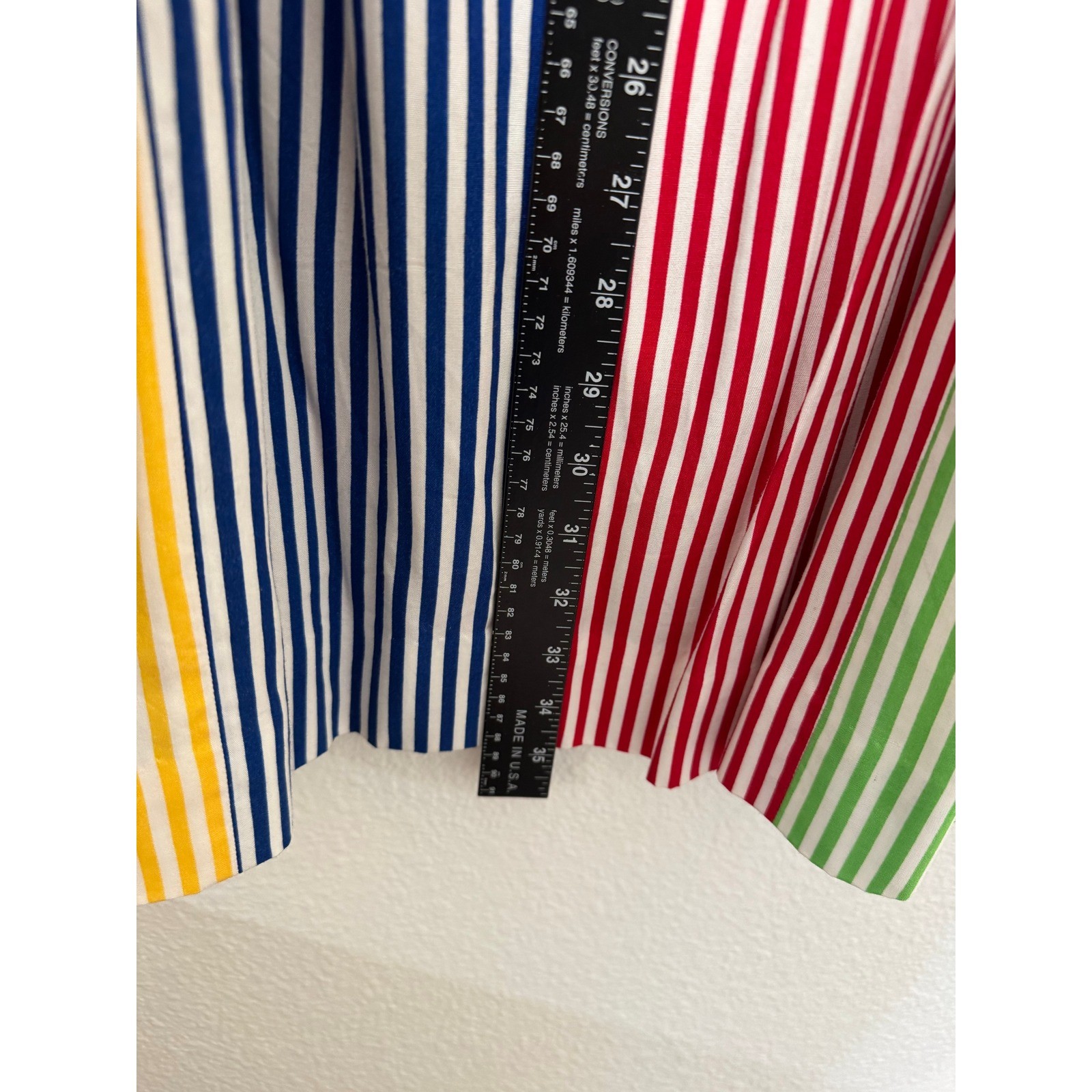 Vintage Susan Bristol 2 Piece Top and Skirt Set Blue Striped Rainbow NWT Sz 10