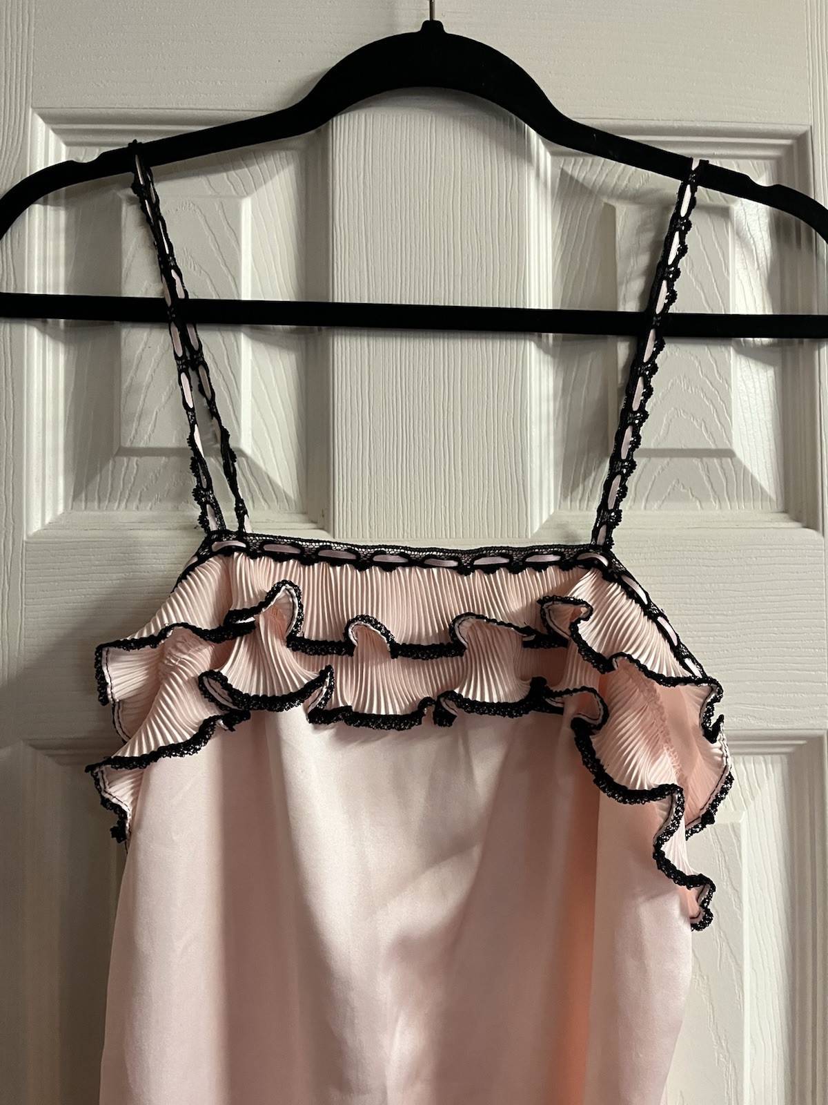Fabulous Vintage 1970s Bert Yelin For Iris Pale Pink Ruffled Nightgown Size S