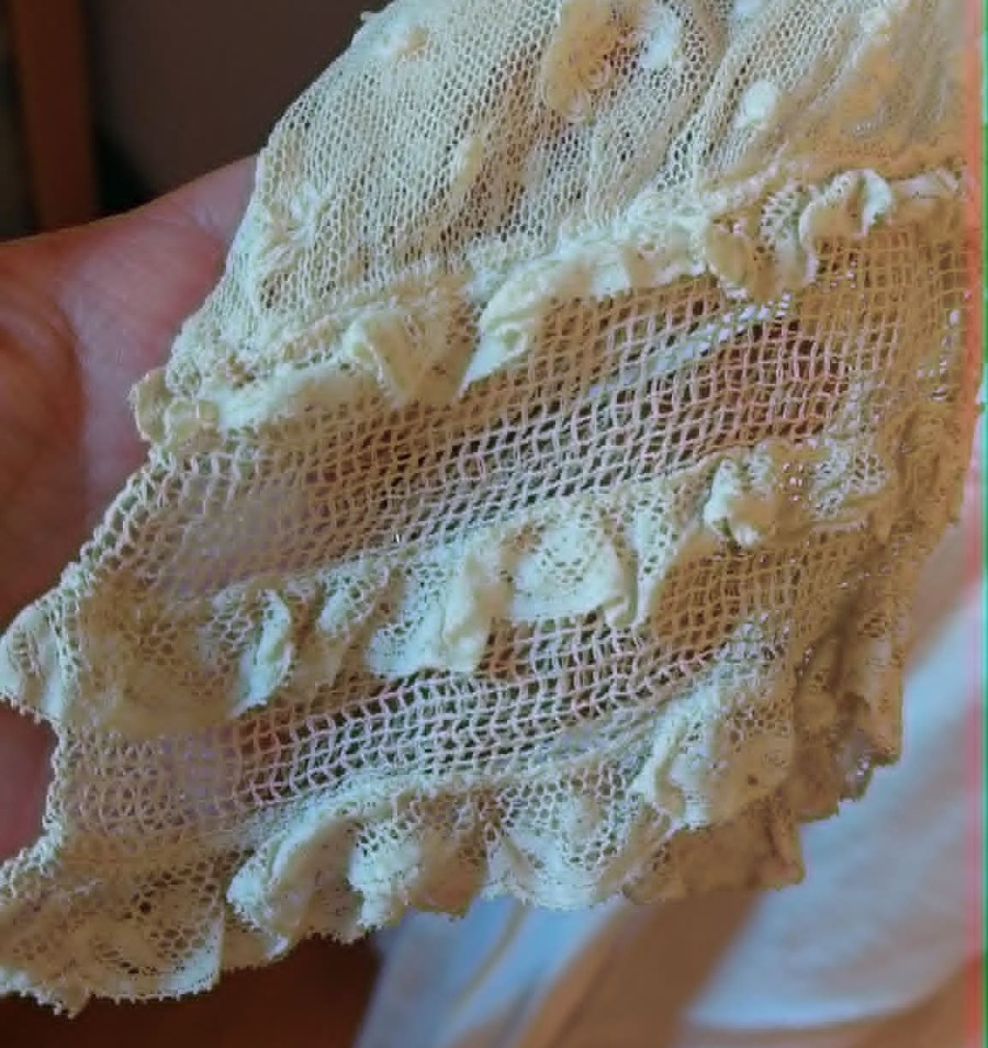 Antique 1900 Edwardian Lace Over Bodice and Silk Under Skirt