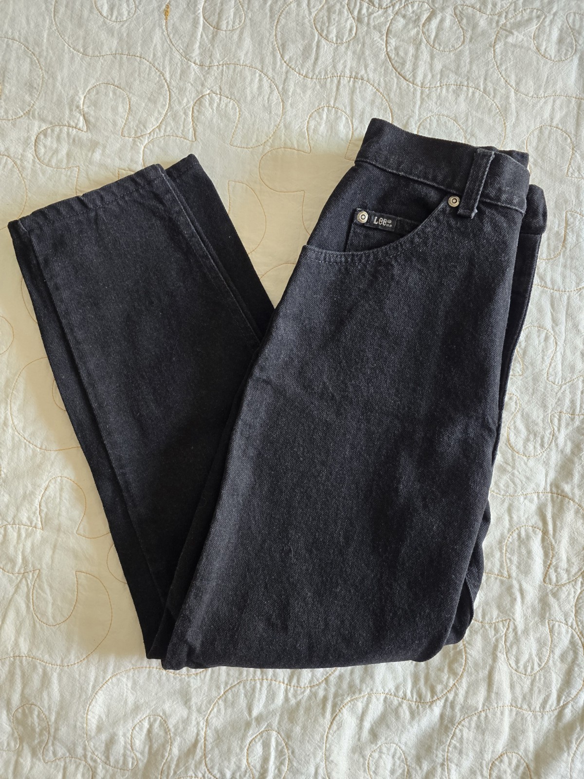 Vintage 89s 90s Lee Black High Waisted Mom Jeans Womens XXS/XS 24 Inch Waist