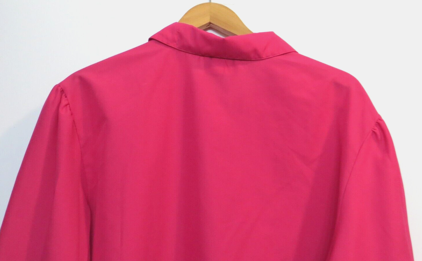 Vintage Shirt Lady Manhattan Shirt Womens 44 Size XXXL Bright Pink Button Up Top
