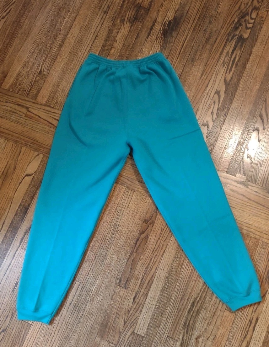 Vintage Catalina Women Teal Blue Mock Neck Sweatshirt & Sweatpants Set Medium