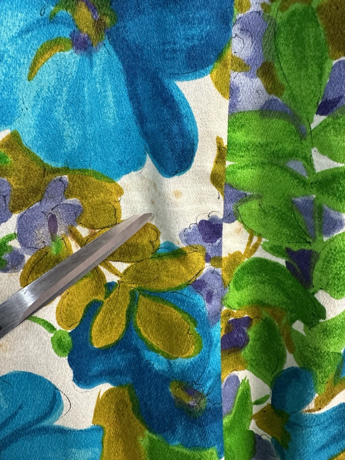 Vintage Lauhala 1970s dress floral blue green Hawaiian PLS Read