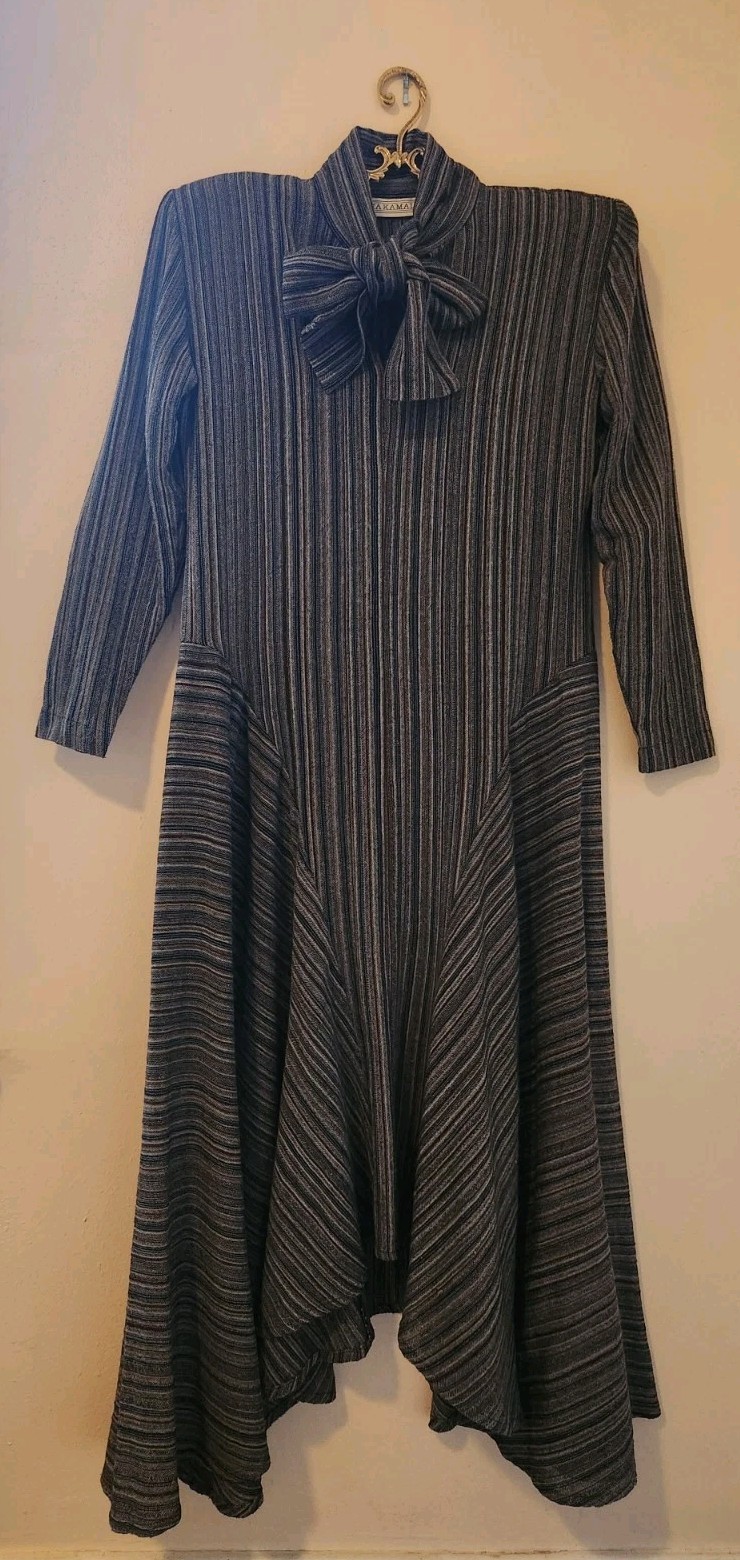 Vintage 80’s NORMA KAMALI Striped Dress S